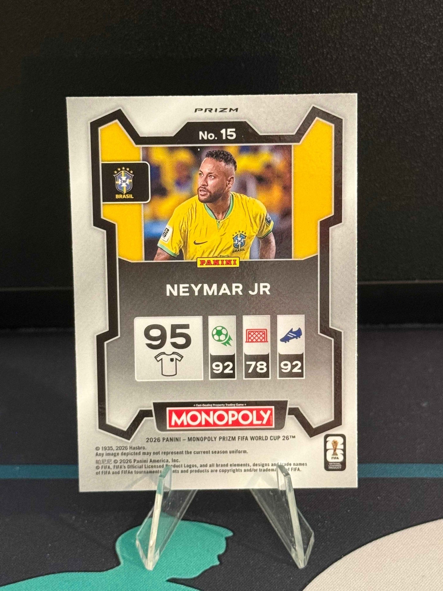 2026 Panini Monopoly Prizm FIFA World Cup Neymar Blue Wave Parallel