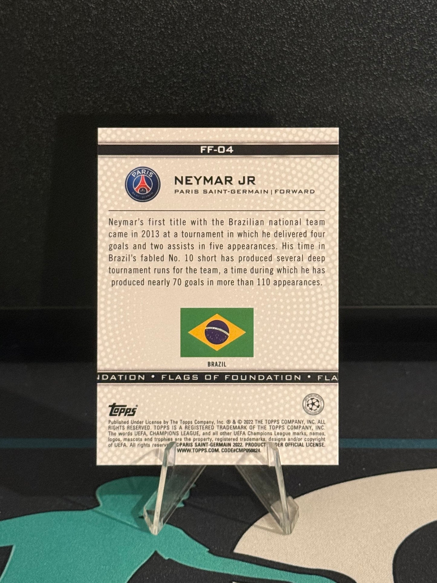 2021/2022 Topps Flagship UCL Neymar Flags of Foundation