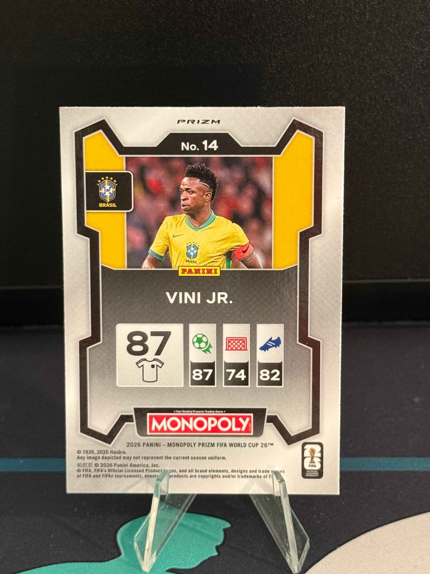 2026 Panini Monopoly Prizm FIFA World Cup Vini Jr. Silver Parallel