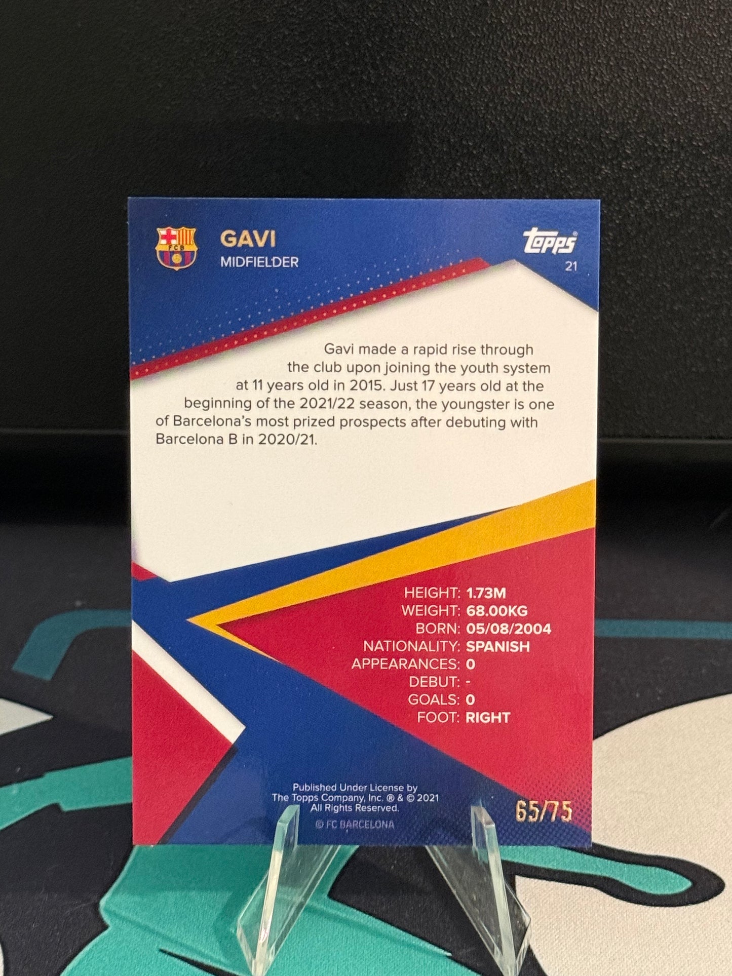2021/2022 Topps FC Barcelona Fan Set Gavi RC Green Parallel /75