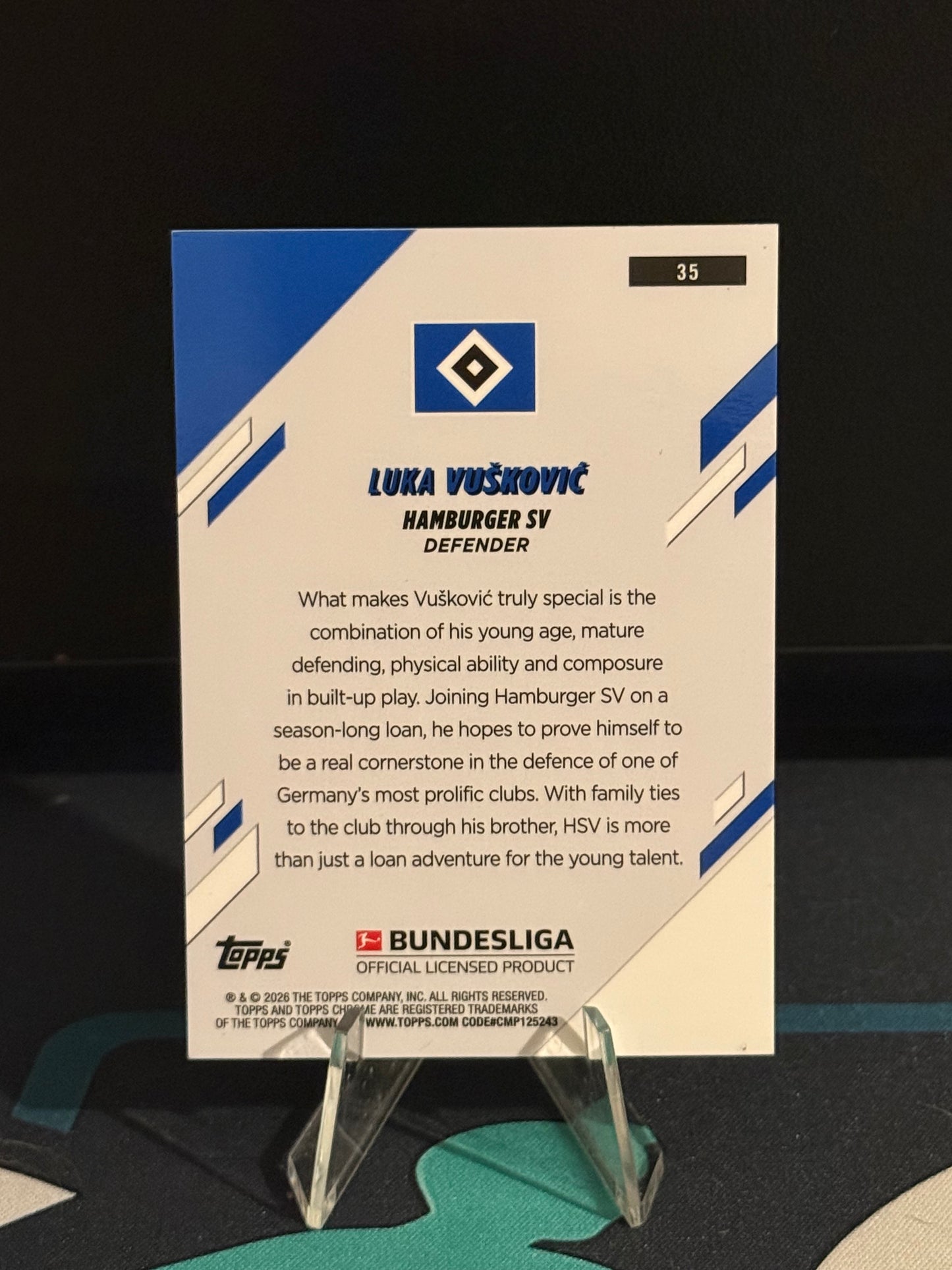 2025/2026 Topps Chrome Bundesliga Luka Vuskovic RC Pulsar Parallel