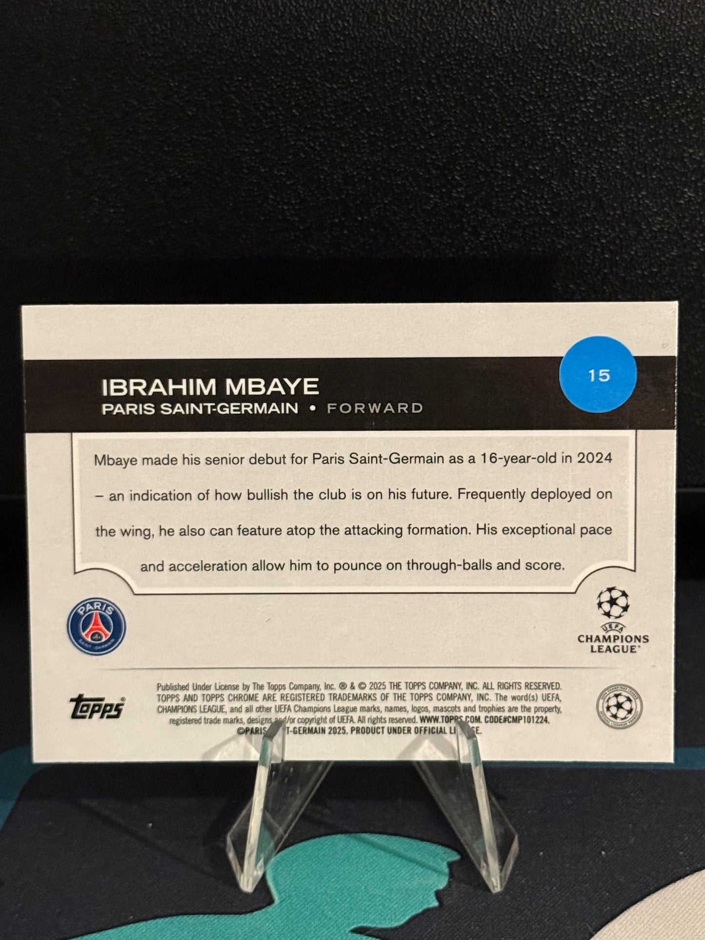 2024/2025 Topps Chrome UCC Ibrahim Mbaye RC Pulsar Parallel