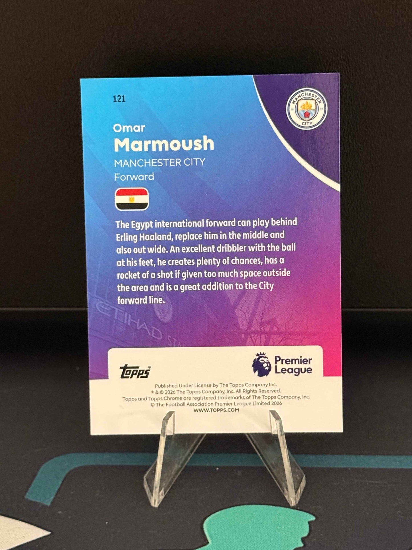 2025/2026 Topps Chrome Premier League Omar Marmoush Gold LogoFractor Parallel /50