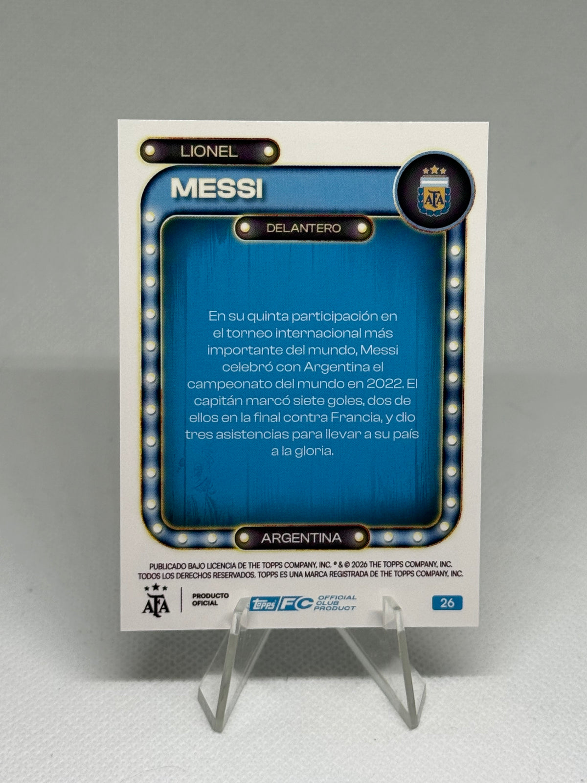 2026 Topps Argentina Collector Tin Lionel Messi Name in Lights