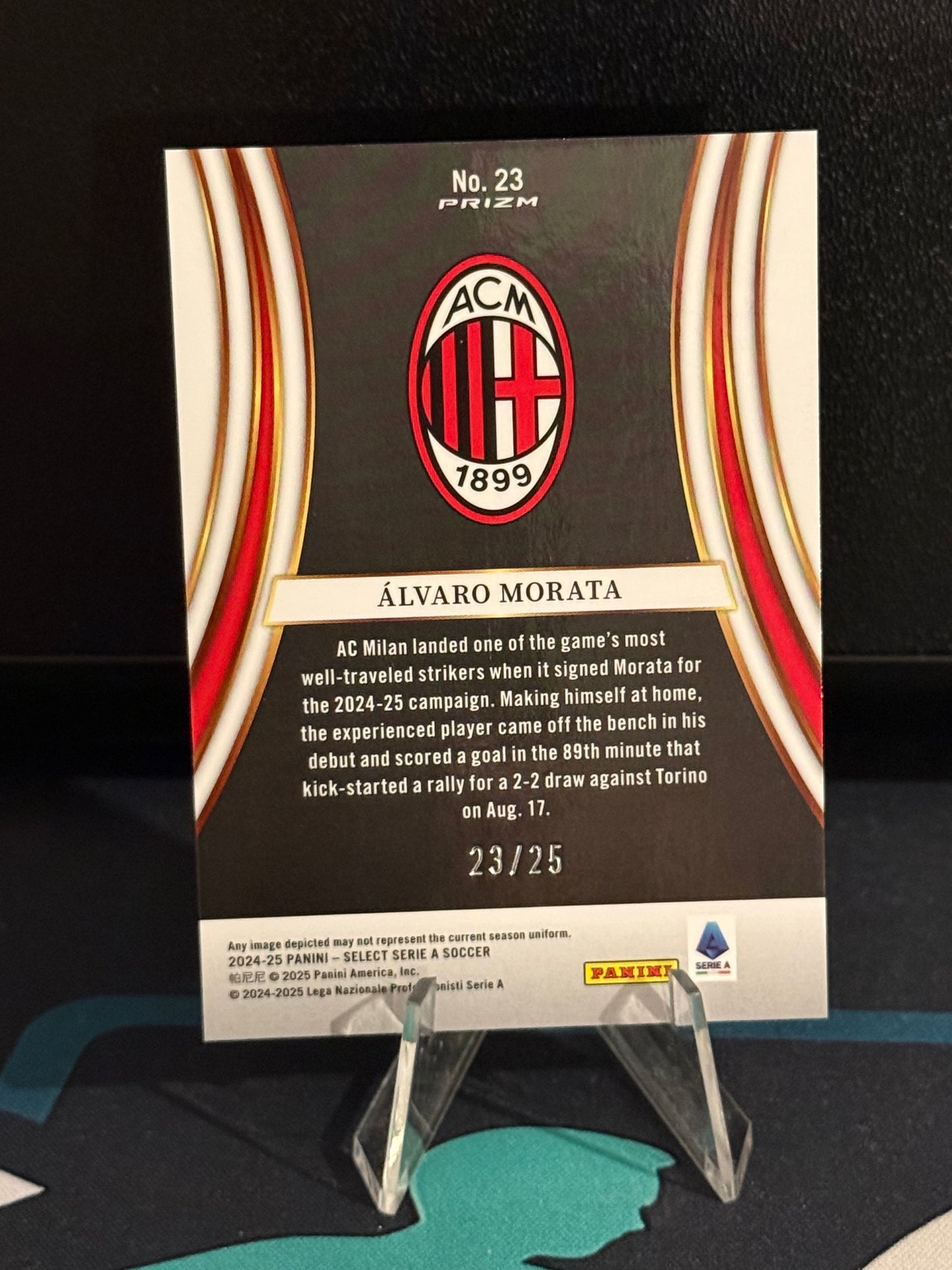 2024/2025 Panini Select Serie A Alvaro Morata Equalizers Pink Parallel /25