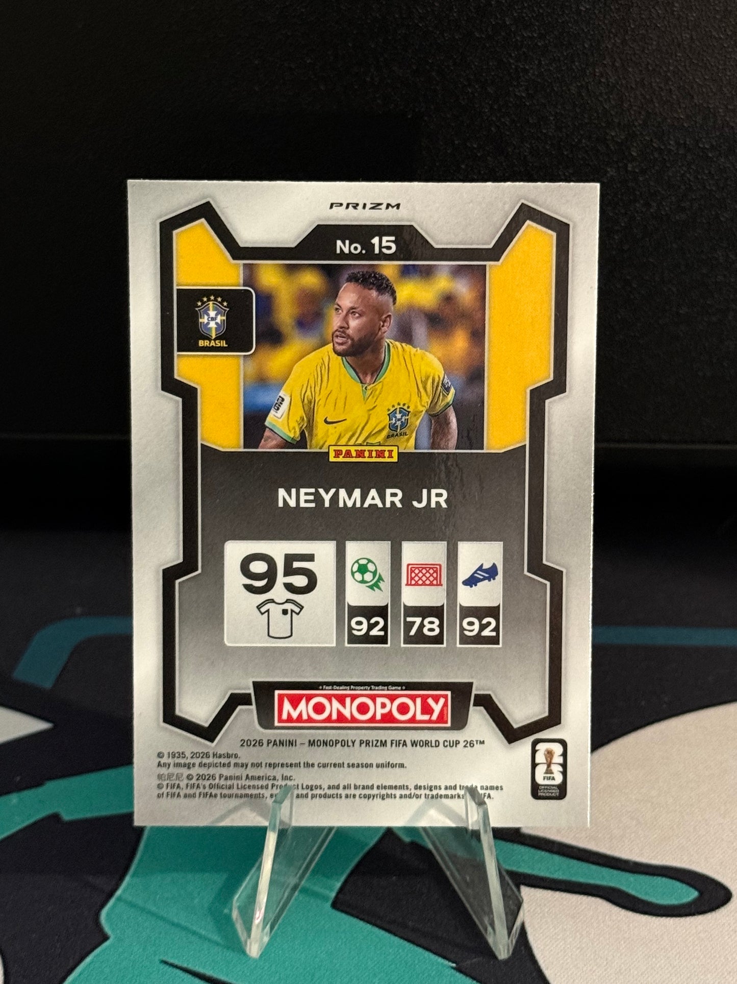 2026 Panini Monopoly Prizm FIFA World Cup Neymar Red Parallel