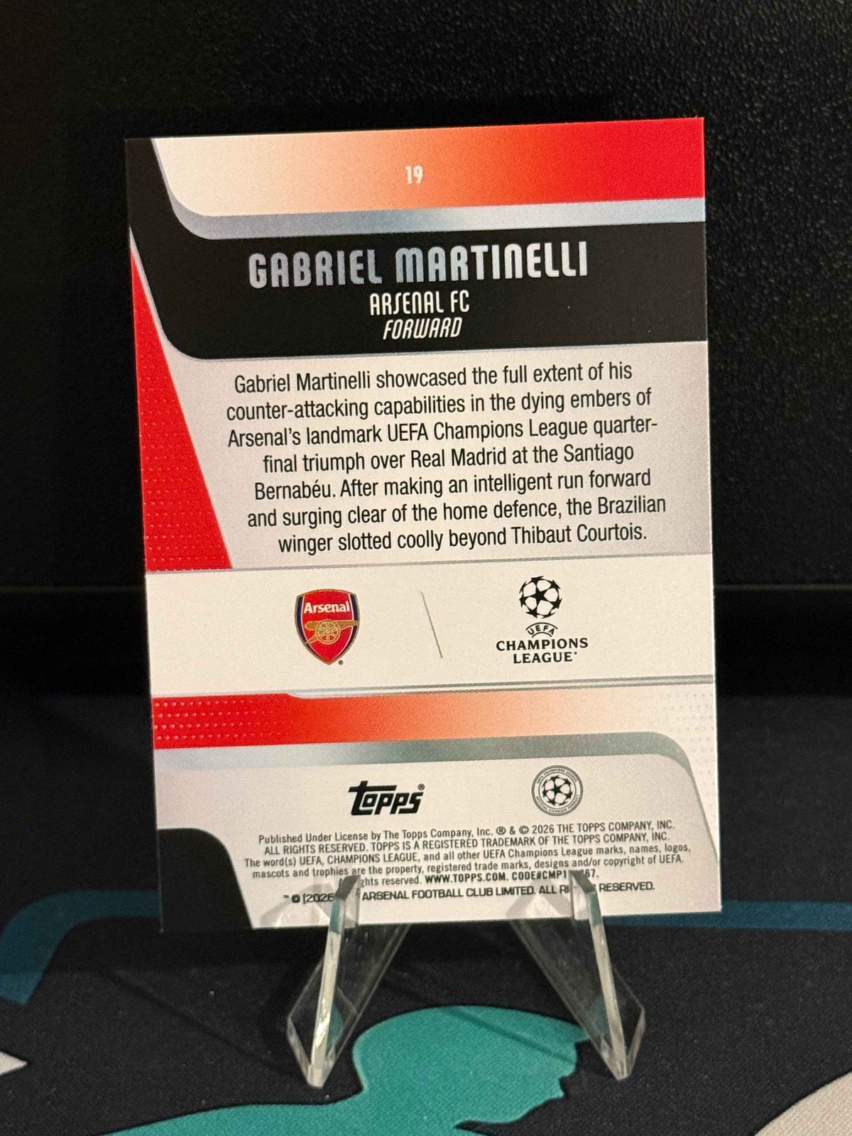 2025/2026 Topps Flagship UCC Gabriel Martinelli Green Parallel /99