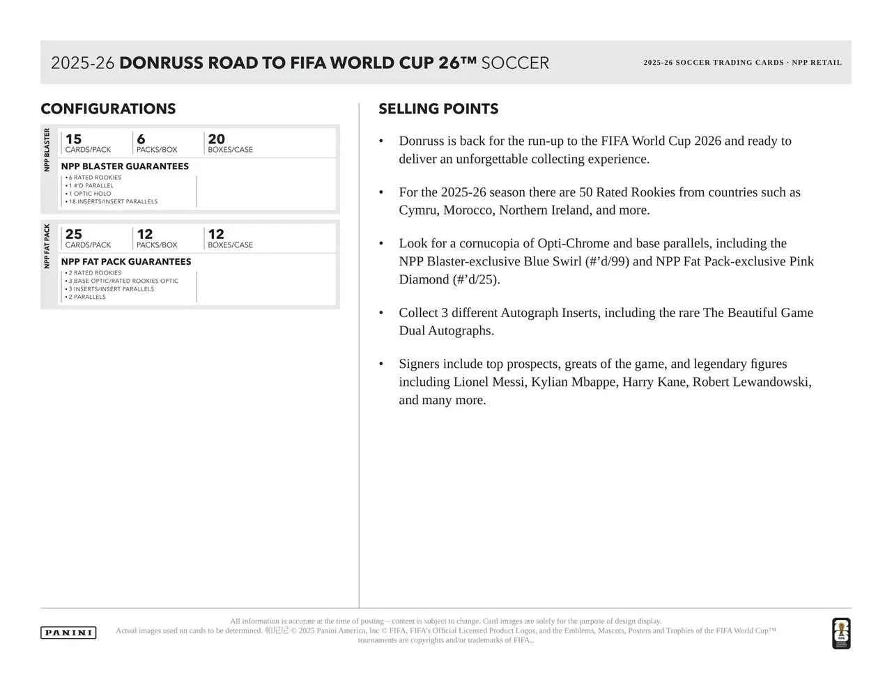 2025-2026 Panini Donruss Road to FIFA World Cup Fat-Pack