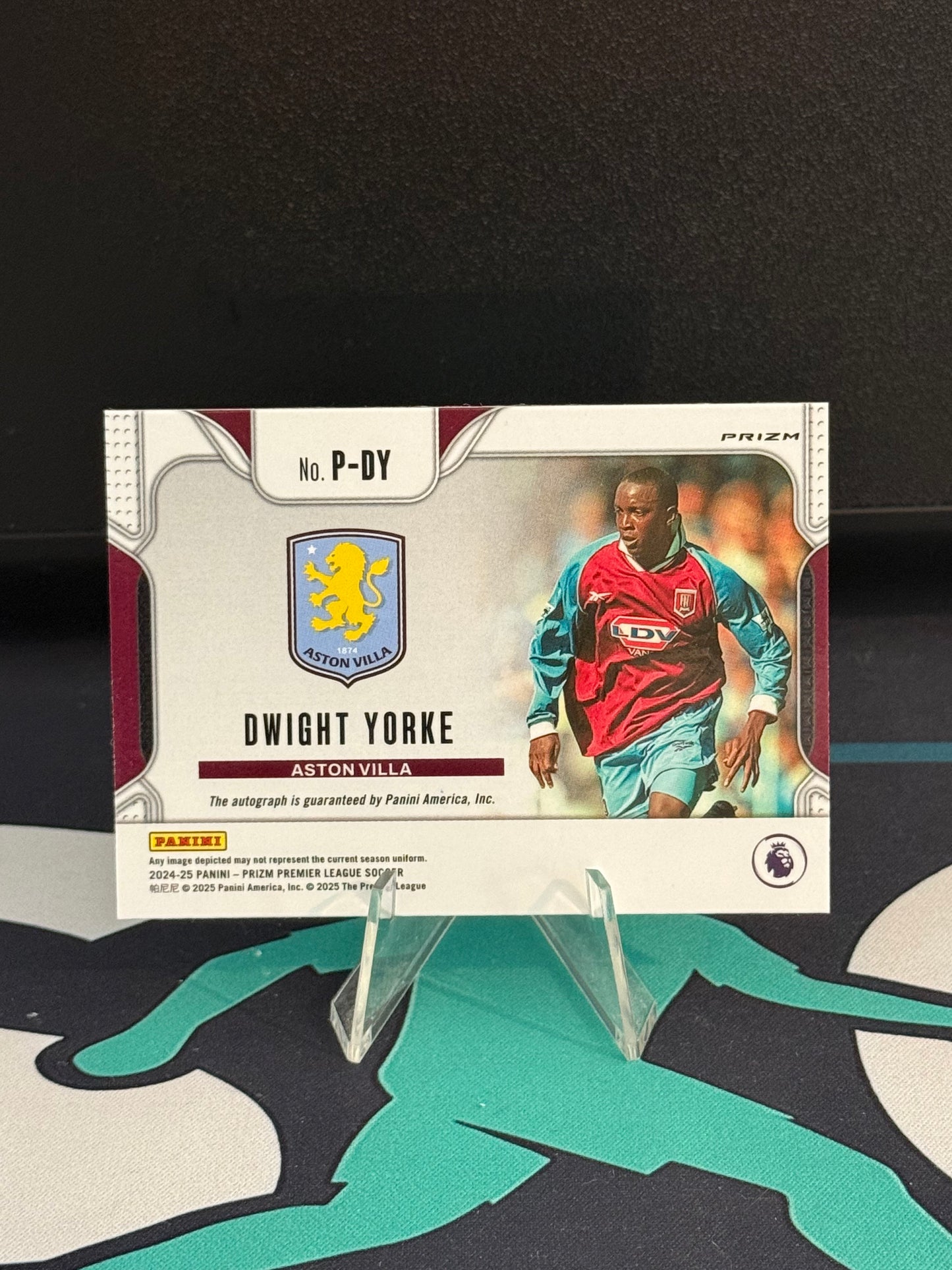 2024/2025 Panini Prizm Premier League Dwight Yorke Autograph Green Pulsar Parallel