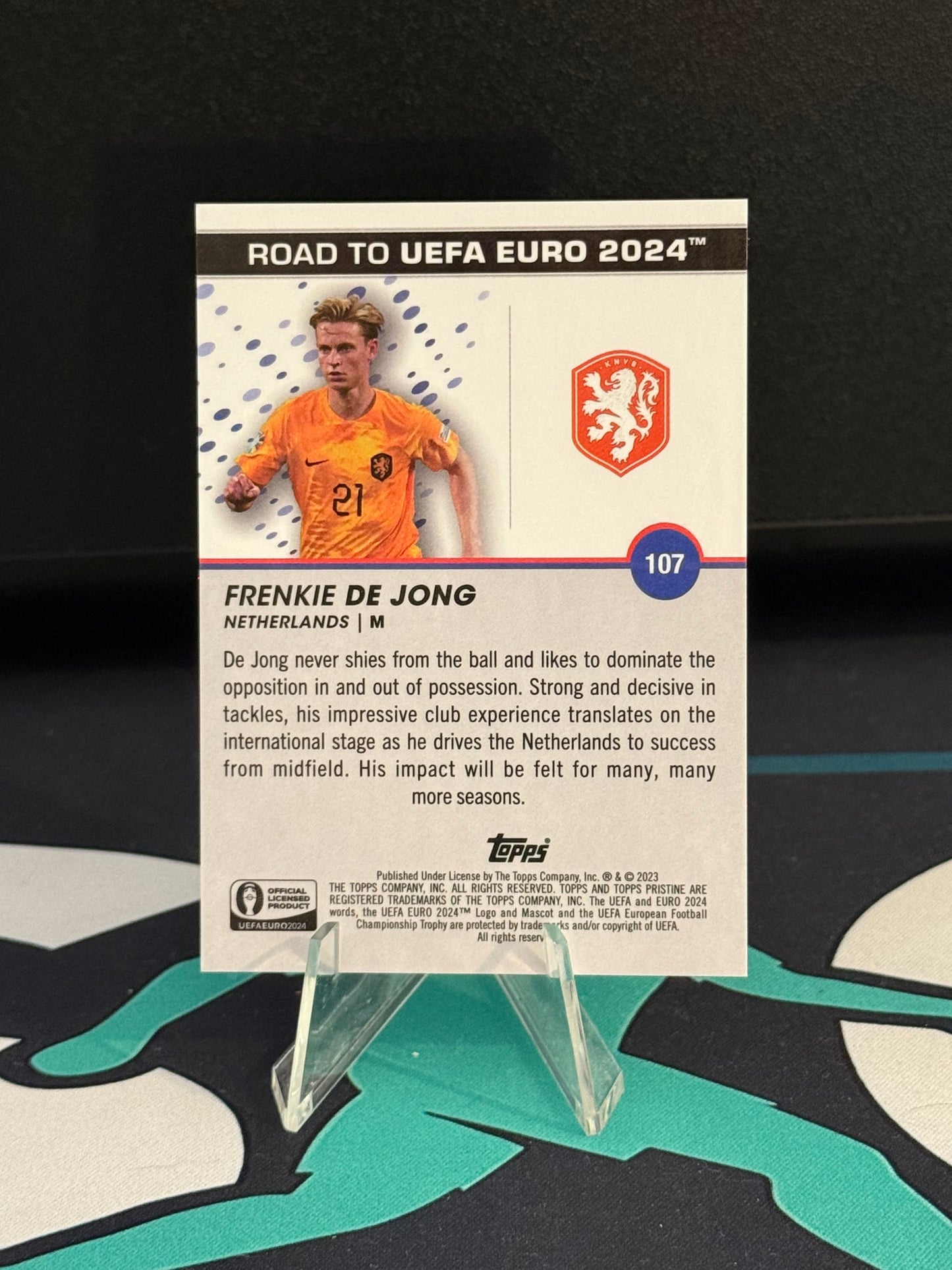 2023 Topps Road to EURO 2024 Frenkie De Jong Pristine Orange Parallel /25