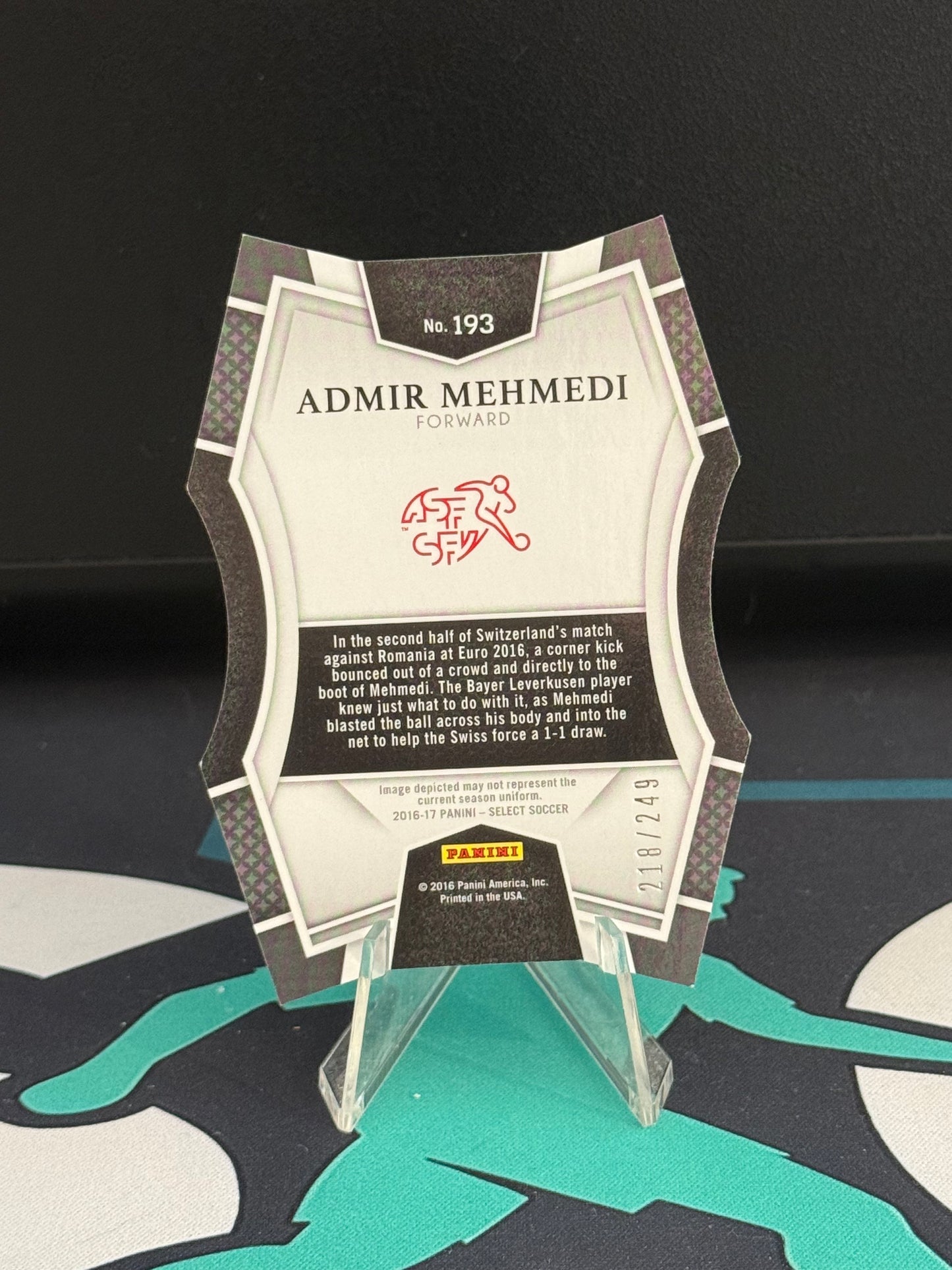 2016/2017 Panini Select Admir Mehmedi Light Blue Die Cut Parallel /249