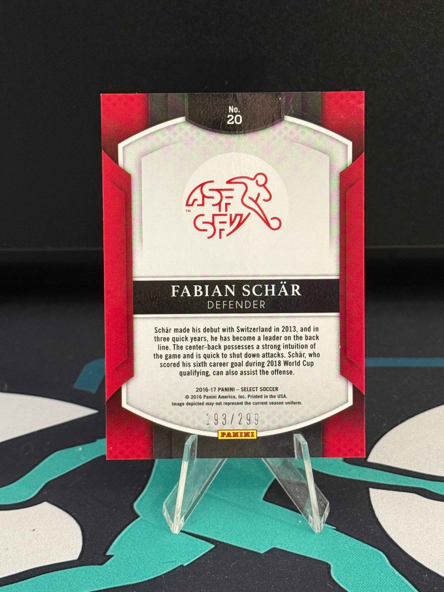 2016/2017 Panini Select Fabian Schär Blue Parallel /299