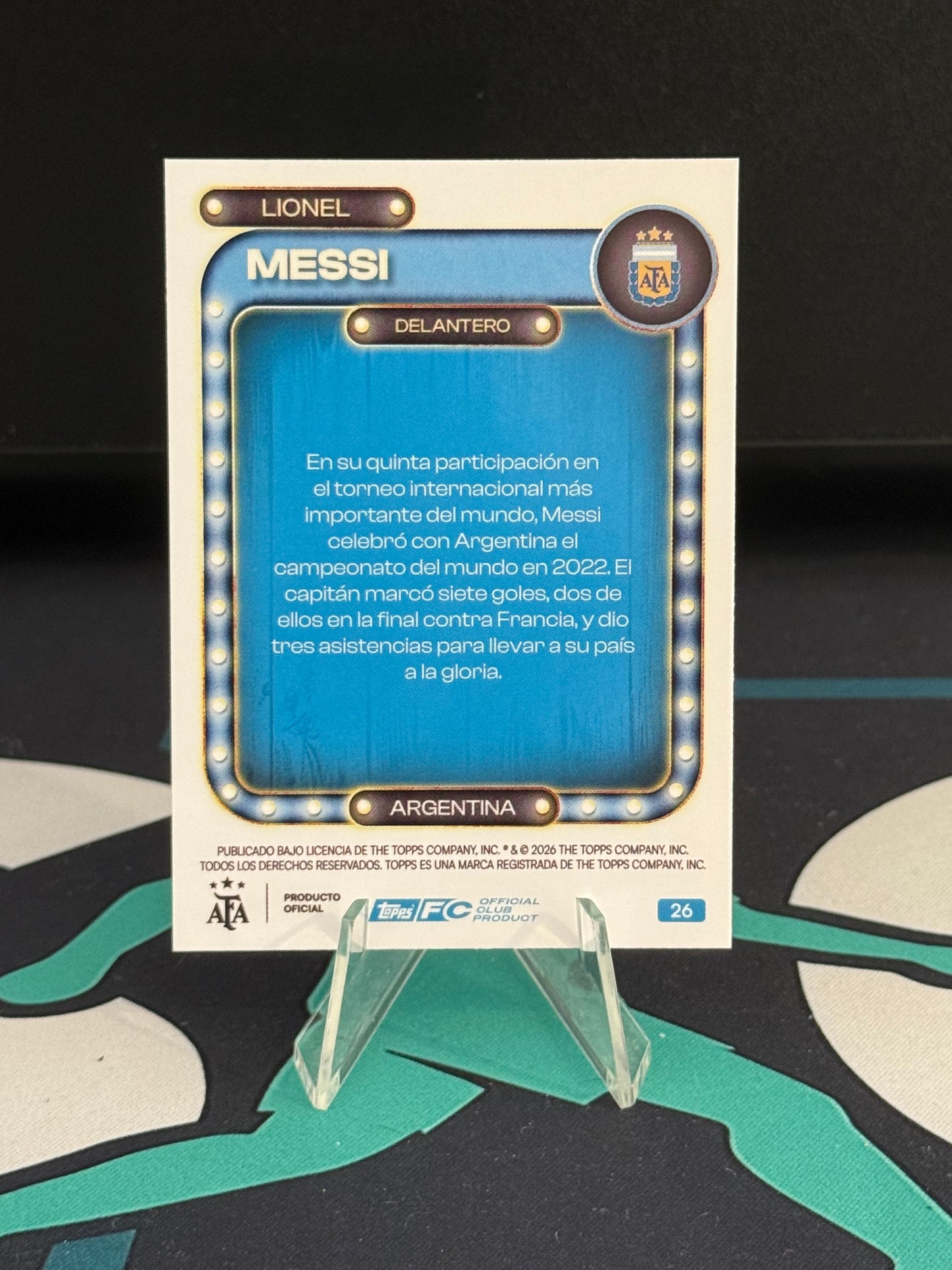 2026 Topps Argentina Collector Tin Lionel Messi Name in Lights