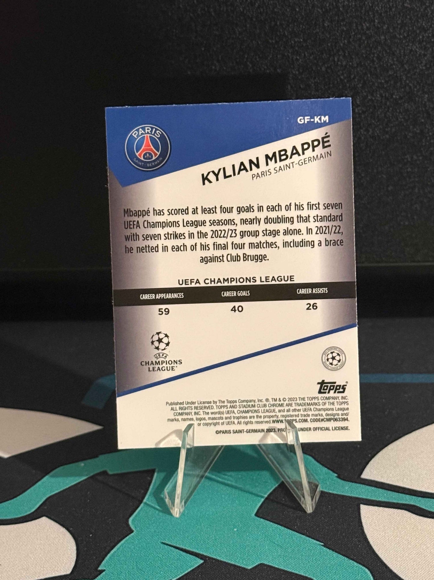 2022/2023 Topps Stadium Club Chrome Kylian Mbappe Goal Force