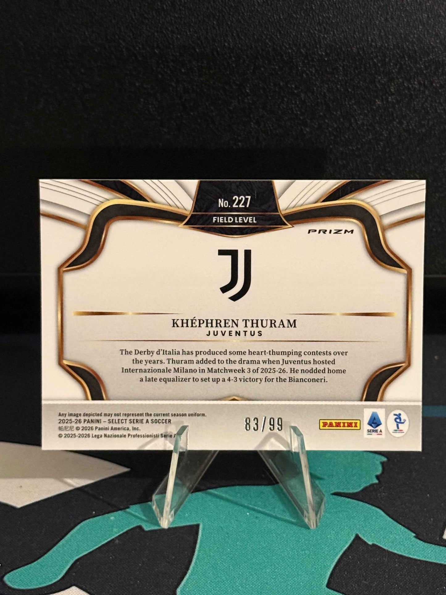 2025/2026 Panini Select Serie A Khephren Thuram Bronze Checkerboard Parallel /99 (Field Level)