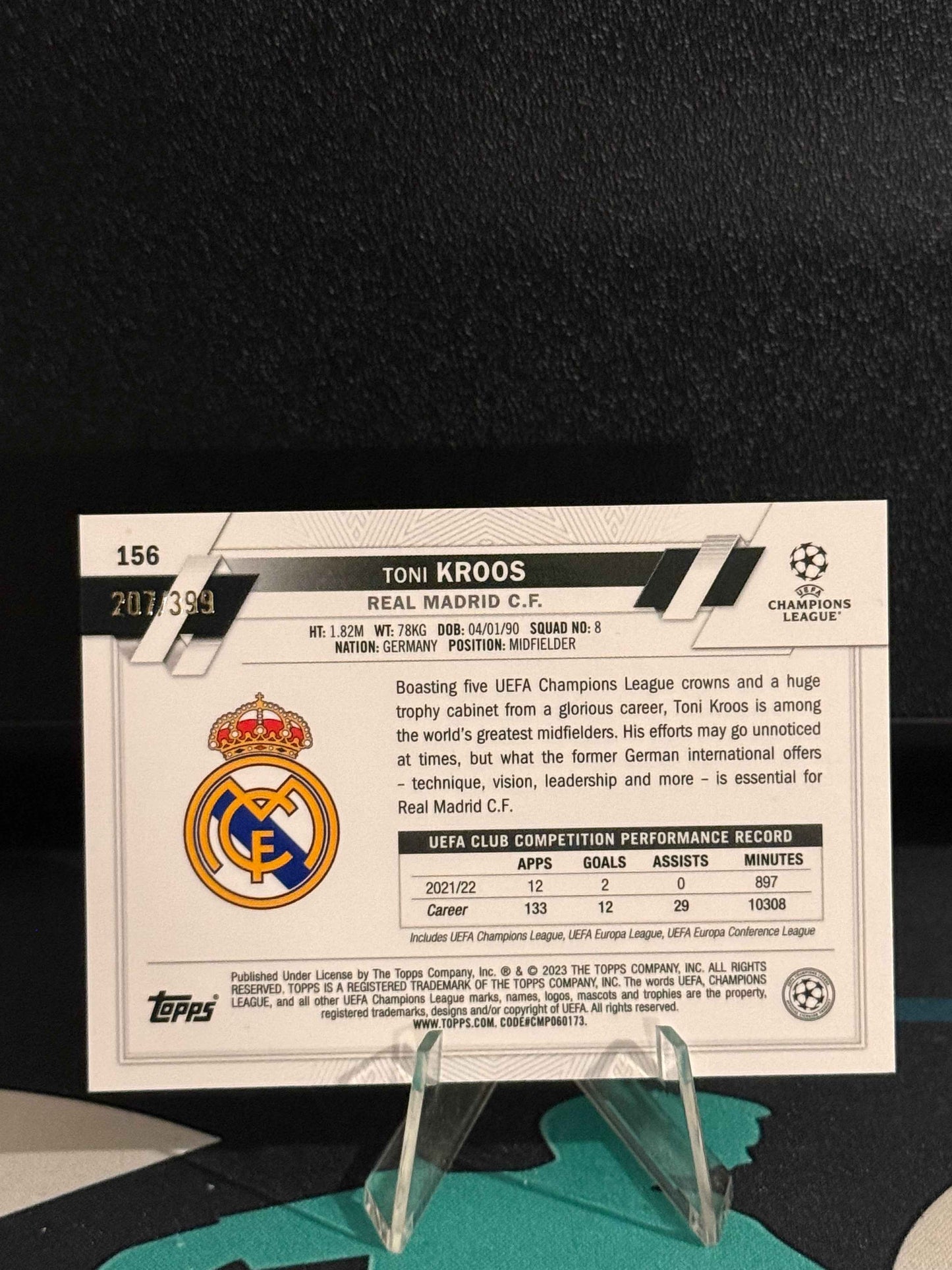 2022/2023 Topps Chrome UCC Toni Kroos Neon Green X-Fractor Parallel /399