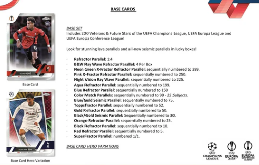 2022/23 Topps Chrome UEFA Club Competitions Soccer Hobby LITE