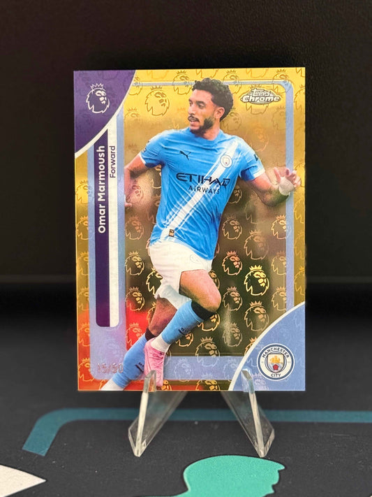2025/2026 Topps Chrome Premier League Omar Marmoush Gold LogoFractor Parallel /50