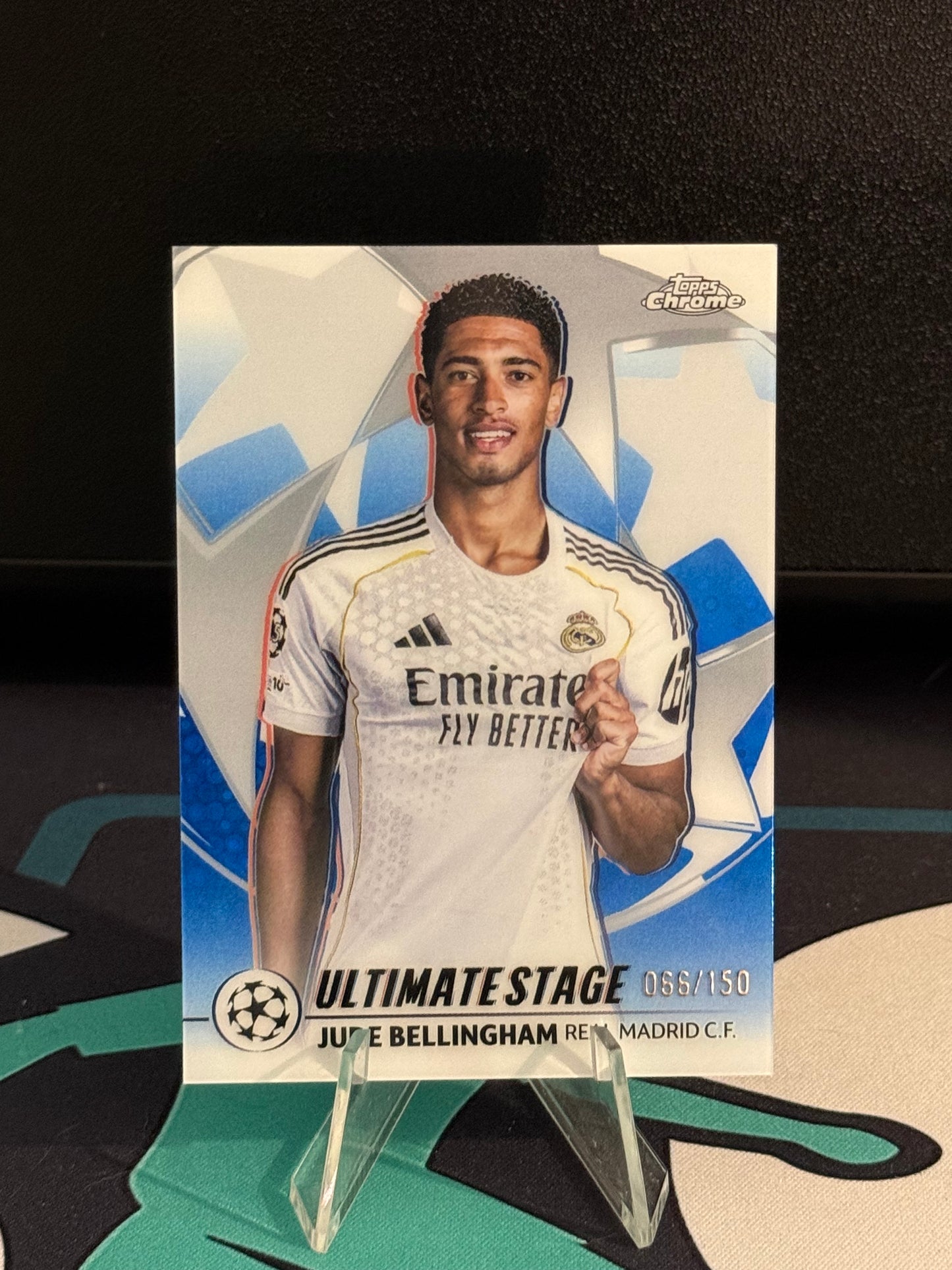 2025/2026 Topps Flagship UCC Jude Bellingham Ultimate Stage Chrome Blue Parallel /150