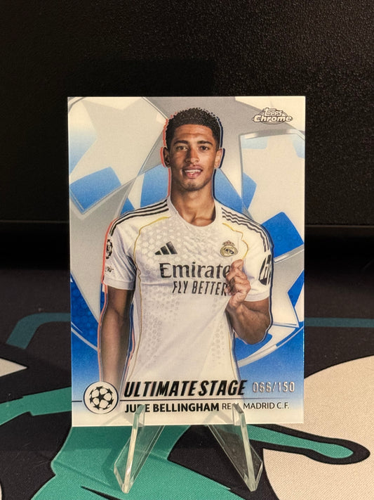 2025/2026 Topps Flagship UCC Jude Bellingham Ultimate Stage Chrome Blue Parallel /150