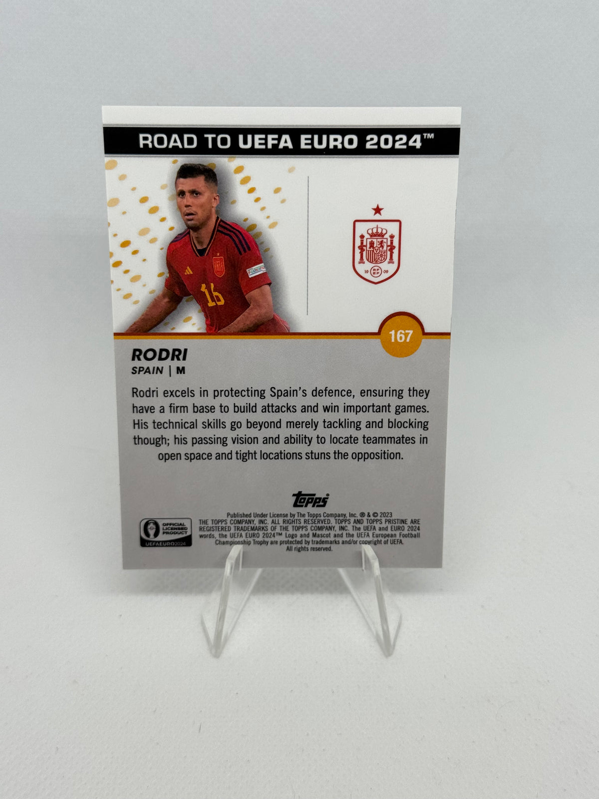 2023/2024 Topps Road to UEFA EURO Rodri Purple Parallel /99