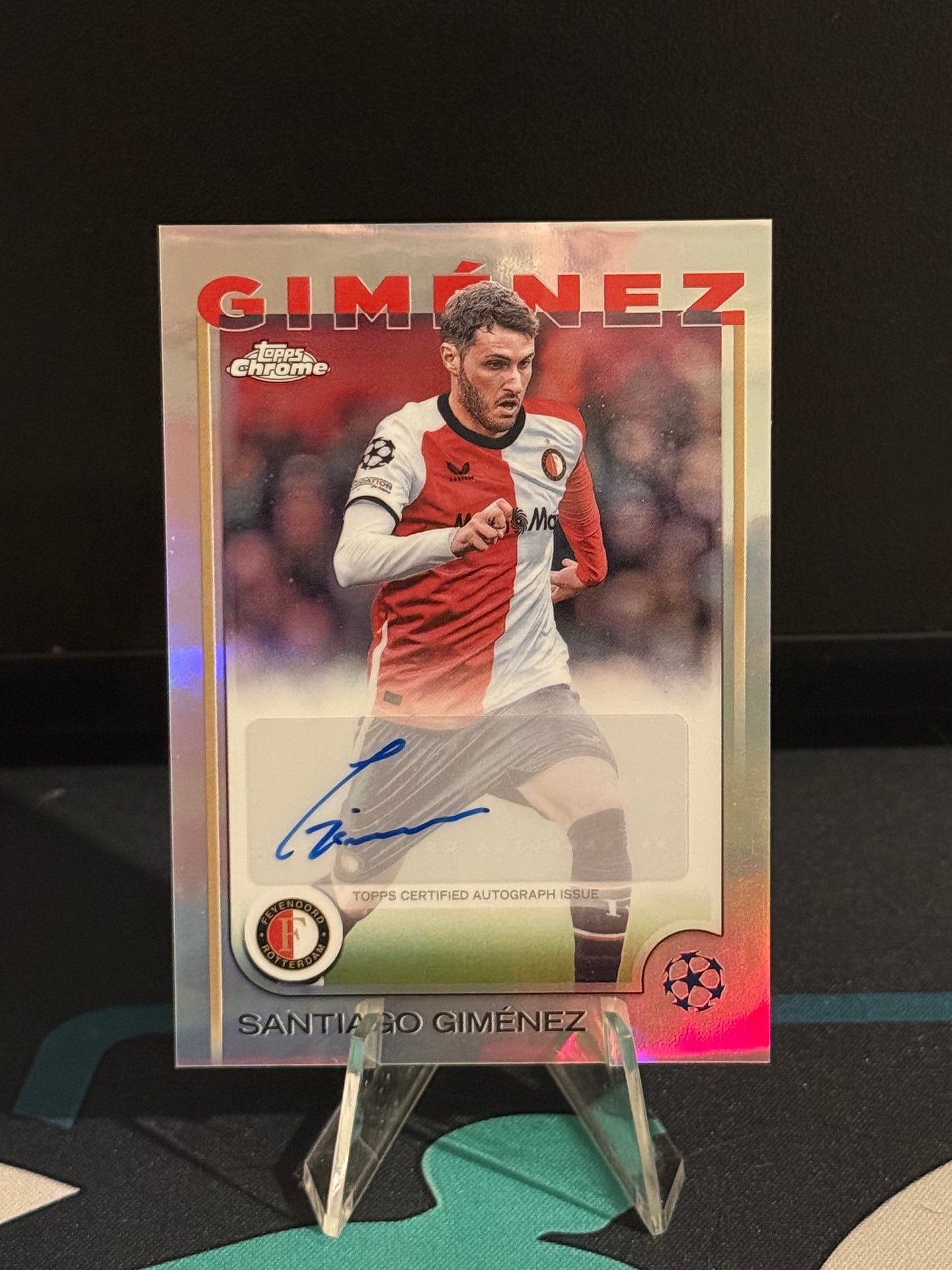 2024/2025 Topps Chrome UCC Santiago Gimenez Autograph Refractor Wave Parallel