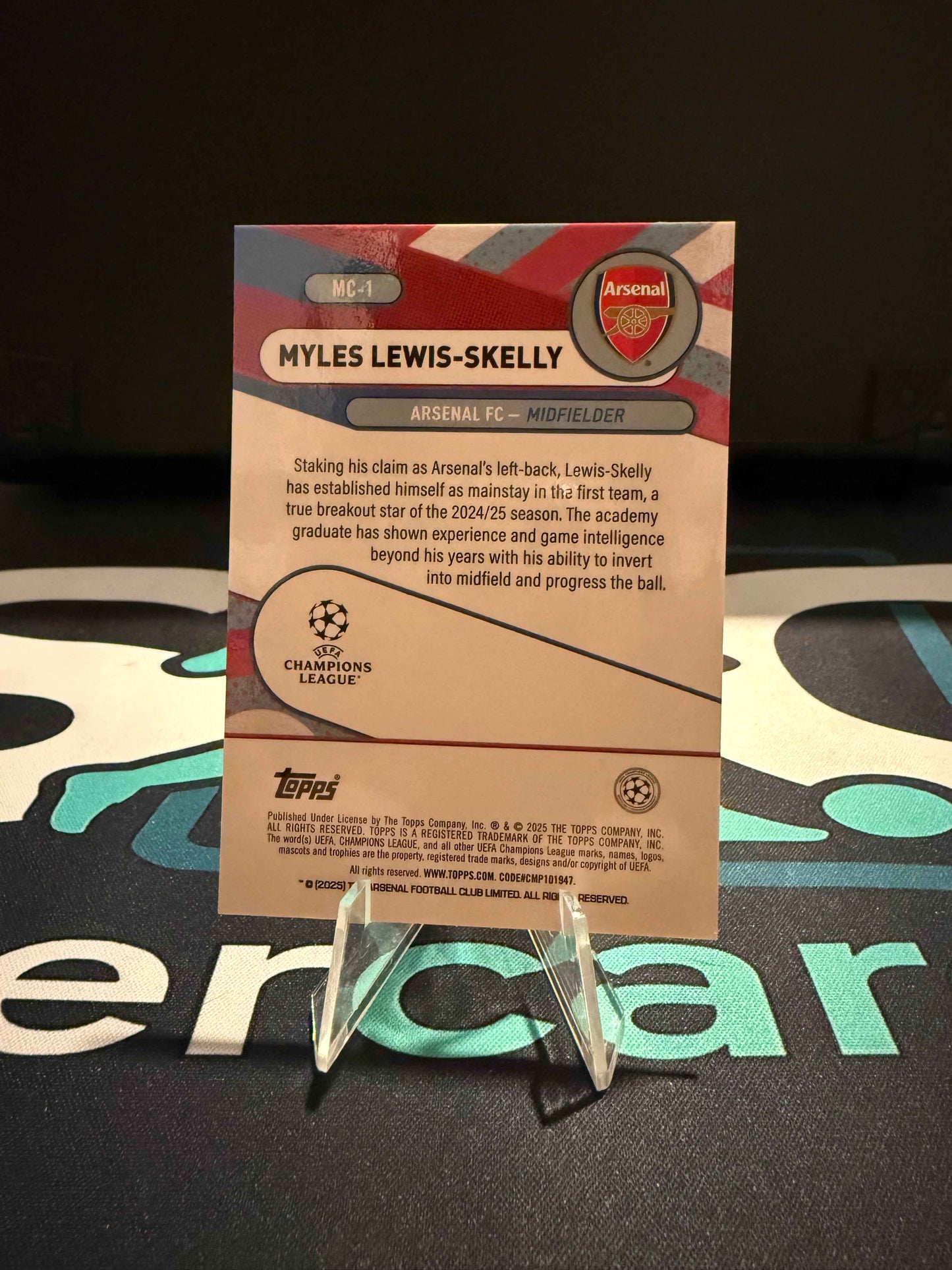 2024/2025 Topps Merlin UCC Myles Lewis-Skelly RC Merlin‘s Chosen Ones Red Parallel /5