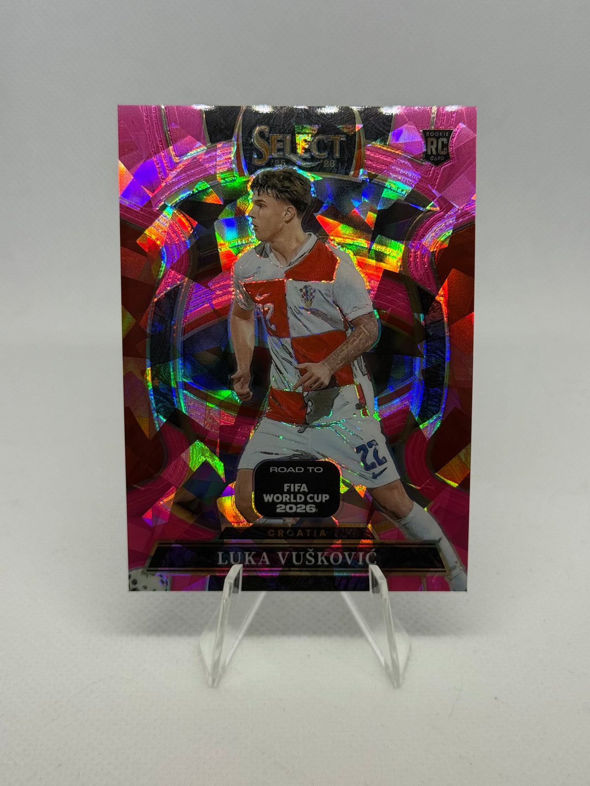 2025/2026 Panini Select Road to FIFA World Cup Luka Vuskovic RC Pink Ice