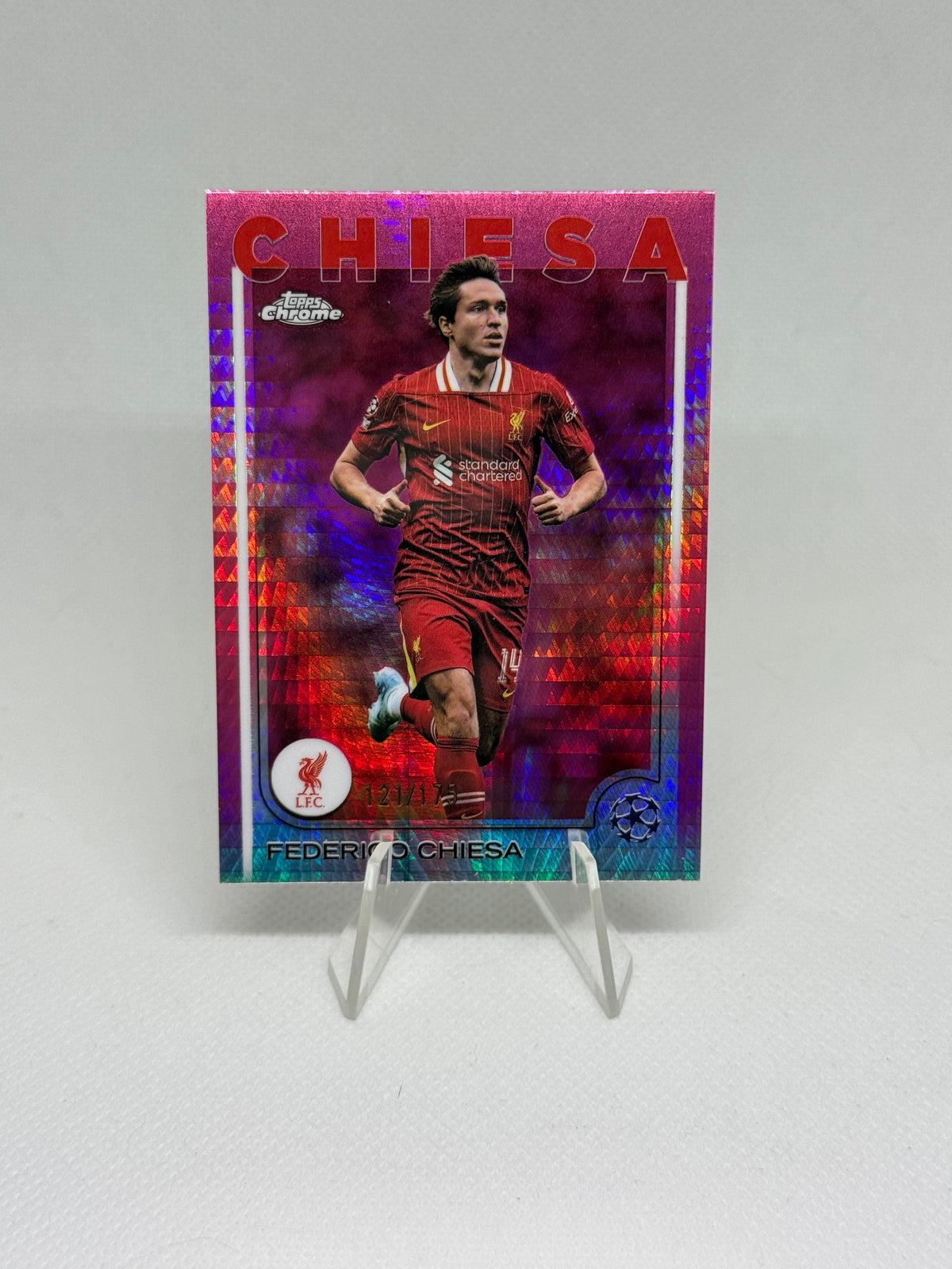 2024/2025 Topps Chrome UCC Federico Chiesa Neon Pink Prism Parallel /175