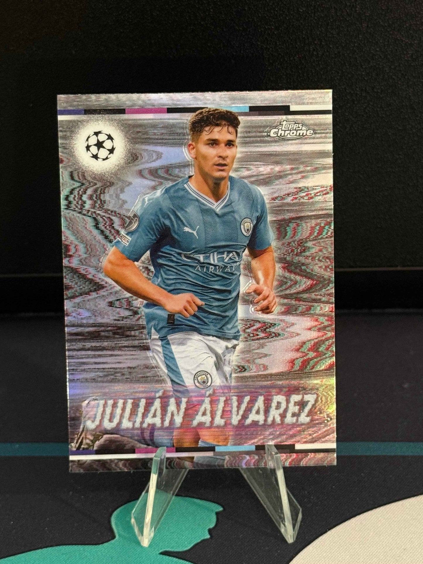 2023/2024 Topps Chrome UCC Julian Alvarez White Noise SSP