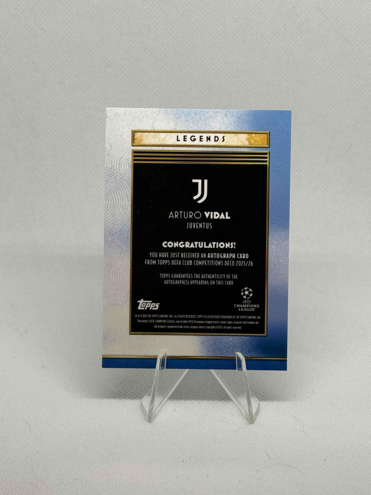 2025/2026 Topps Deco UCC Arturo Vidal Autograph Blue Parallel /99