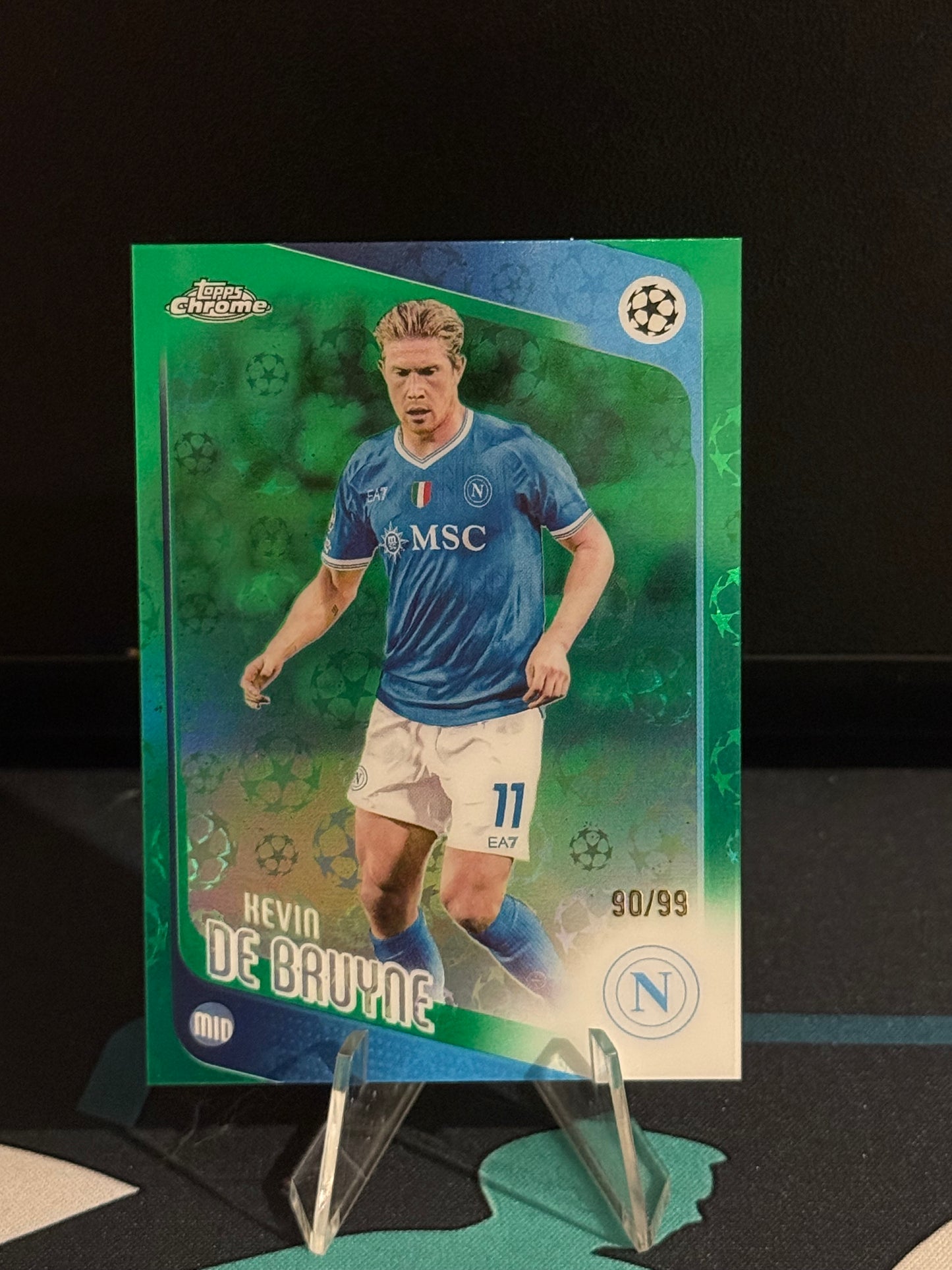 2025/2026 Topps Chrome UCC Logofractor Kevin De Bruyne Green Parallel /99