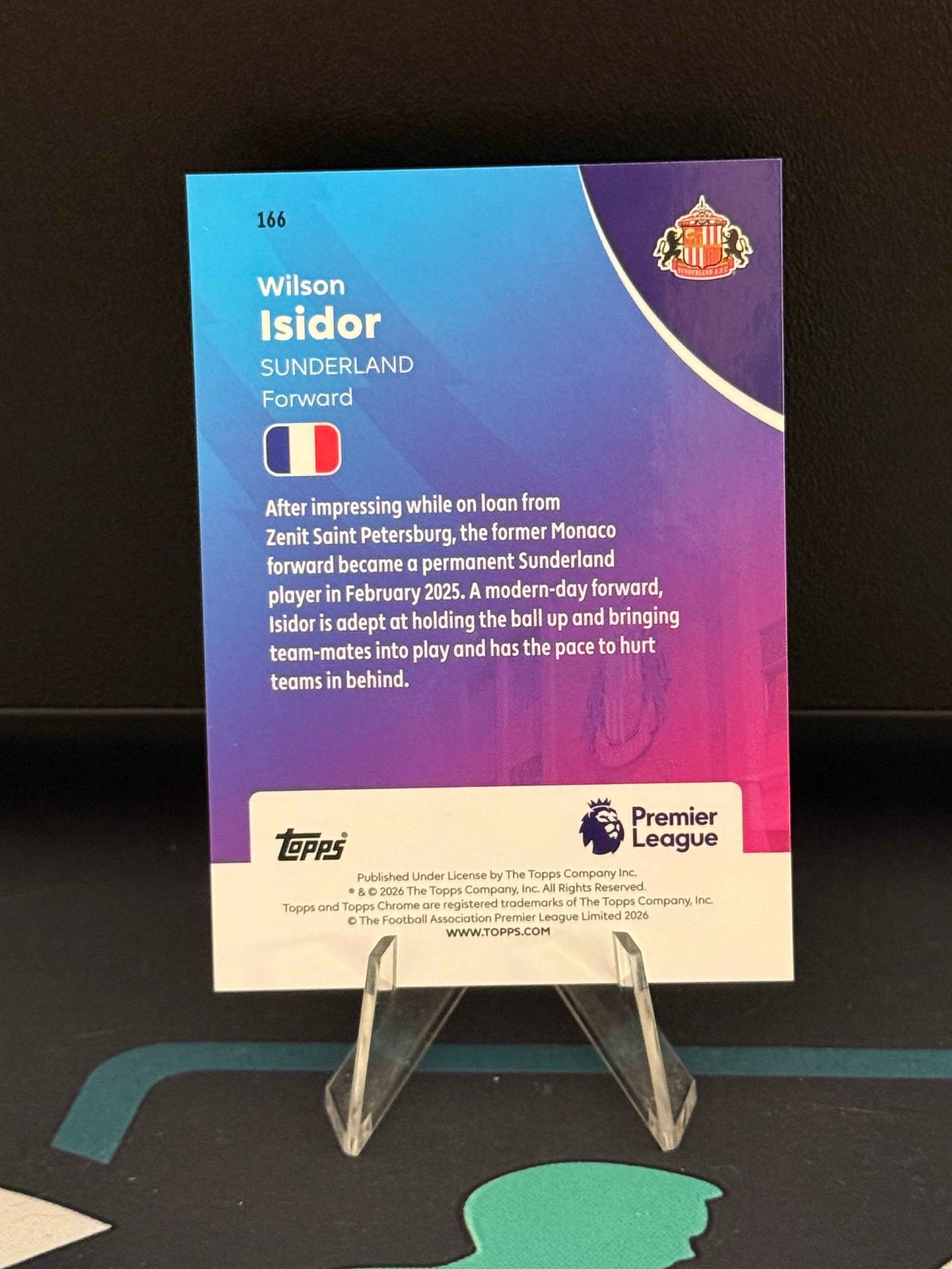 2025/2026 Topps Chrome Premier League Wilson Isidor RC Black LogoFractor Parallel /10