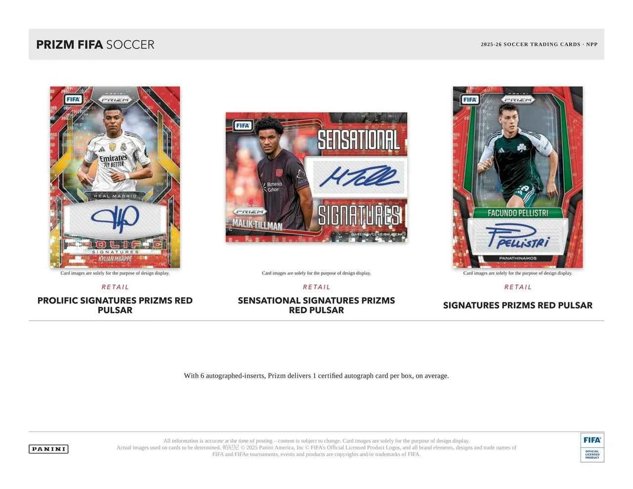 2025/26 Panini Select FIFA Soccer 6-Pack Blaster