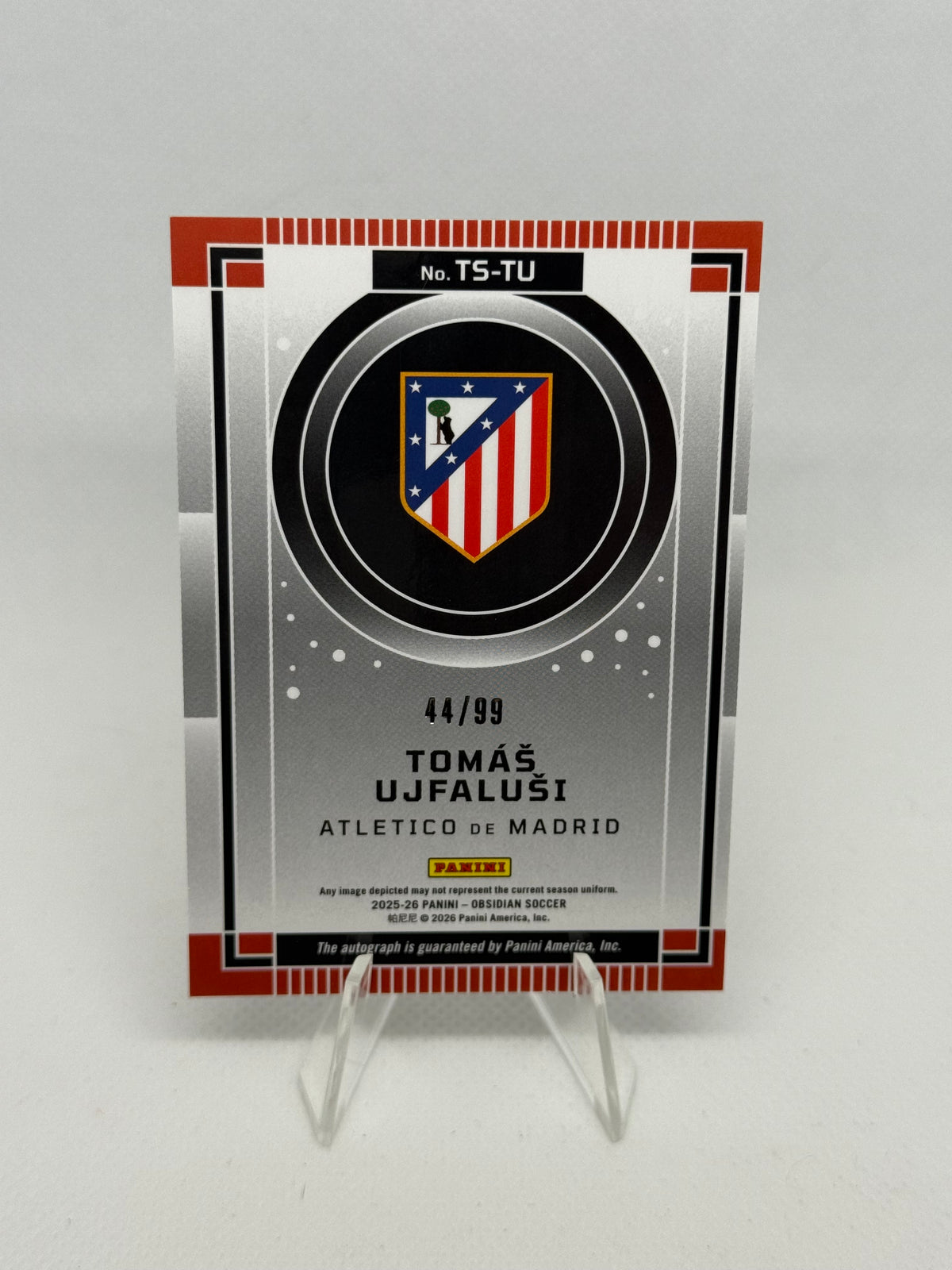 2025/2026 Panini Obsidian Tomas Ujfalusi Autograph Electric Etch Red Pulsar Parallel /99