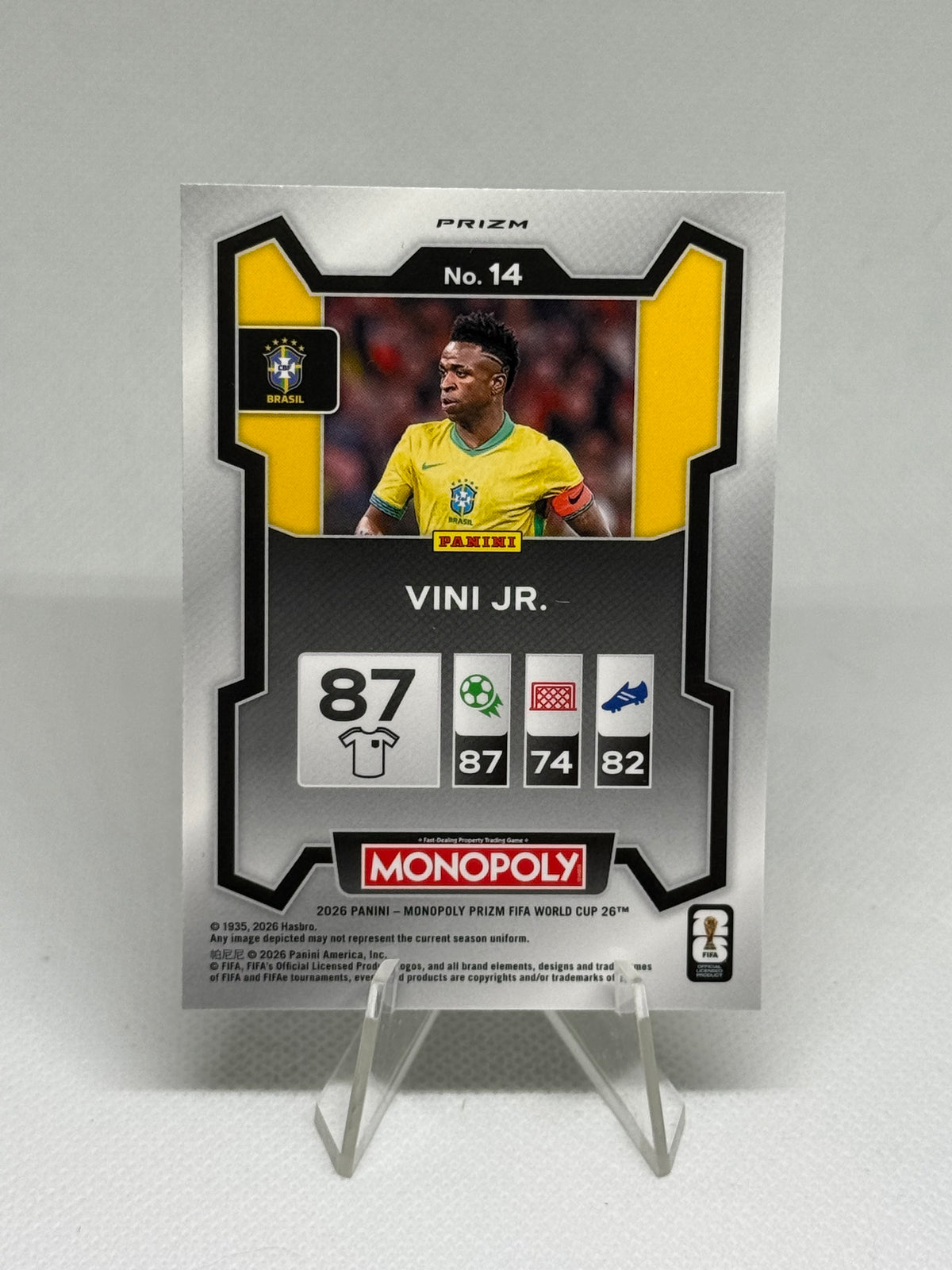 2026 Panini Prizm Monopoly FIFA World Cup Vini Jr. Four Corners Green Wave Parallel