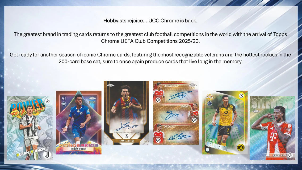 2025-2026 Topps Chrome UEFA Club Competitions Hanger Box