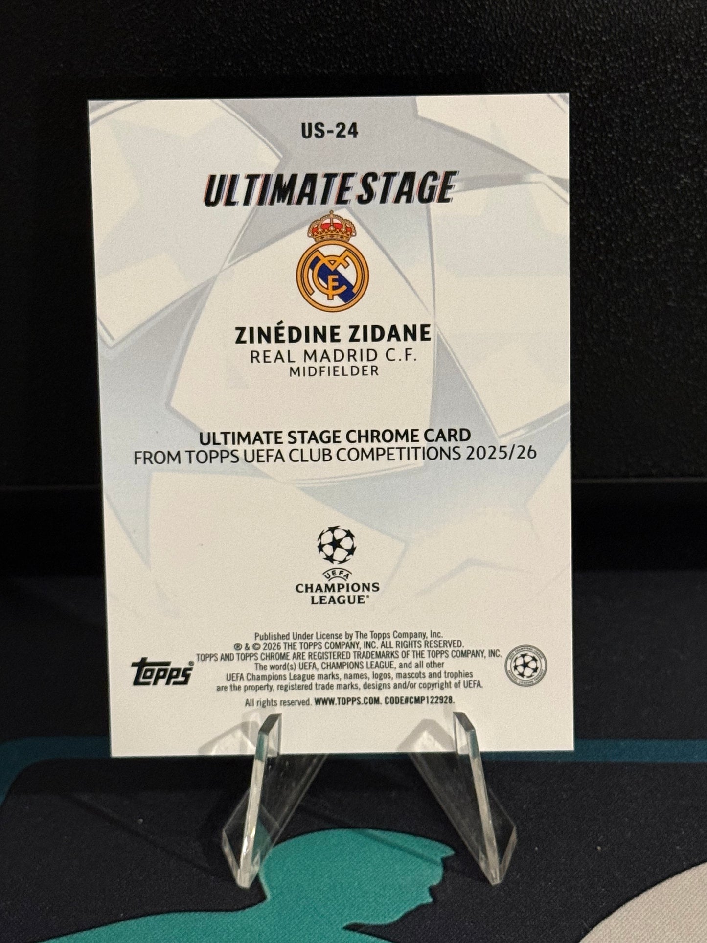 2025/2026 Topps Flagship UCC Zinedine Zidane Ultimate Stage Chrome