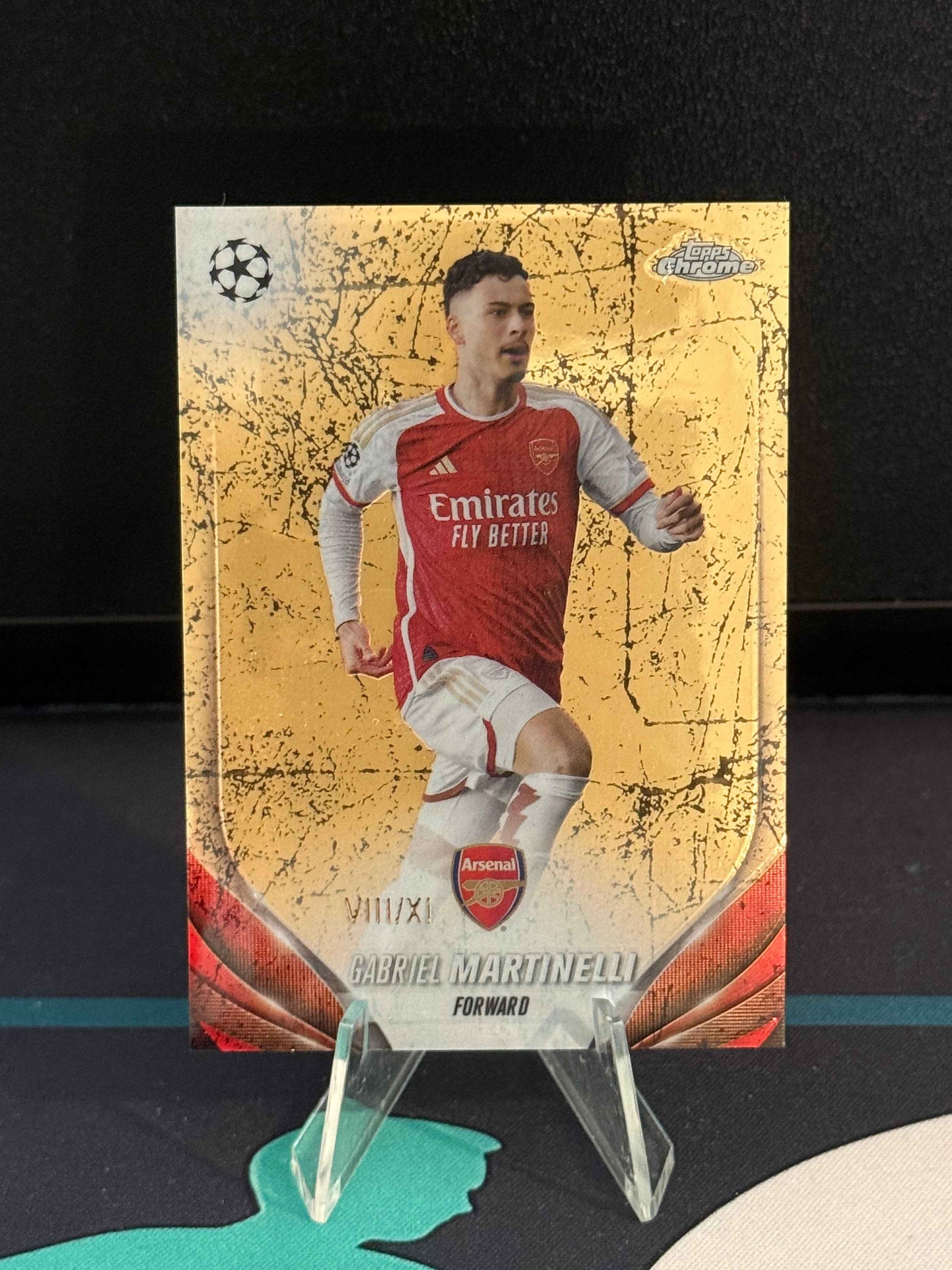 2023/2024 Topps Chrome UCC Gabriel Martinelli Roman Numerals Parallel /11 (XI)