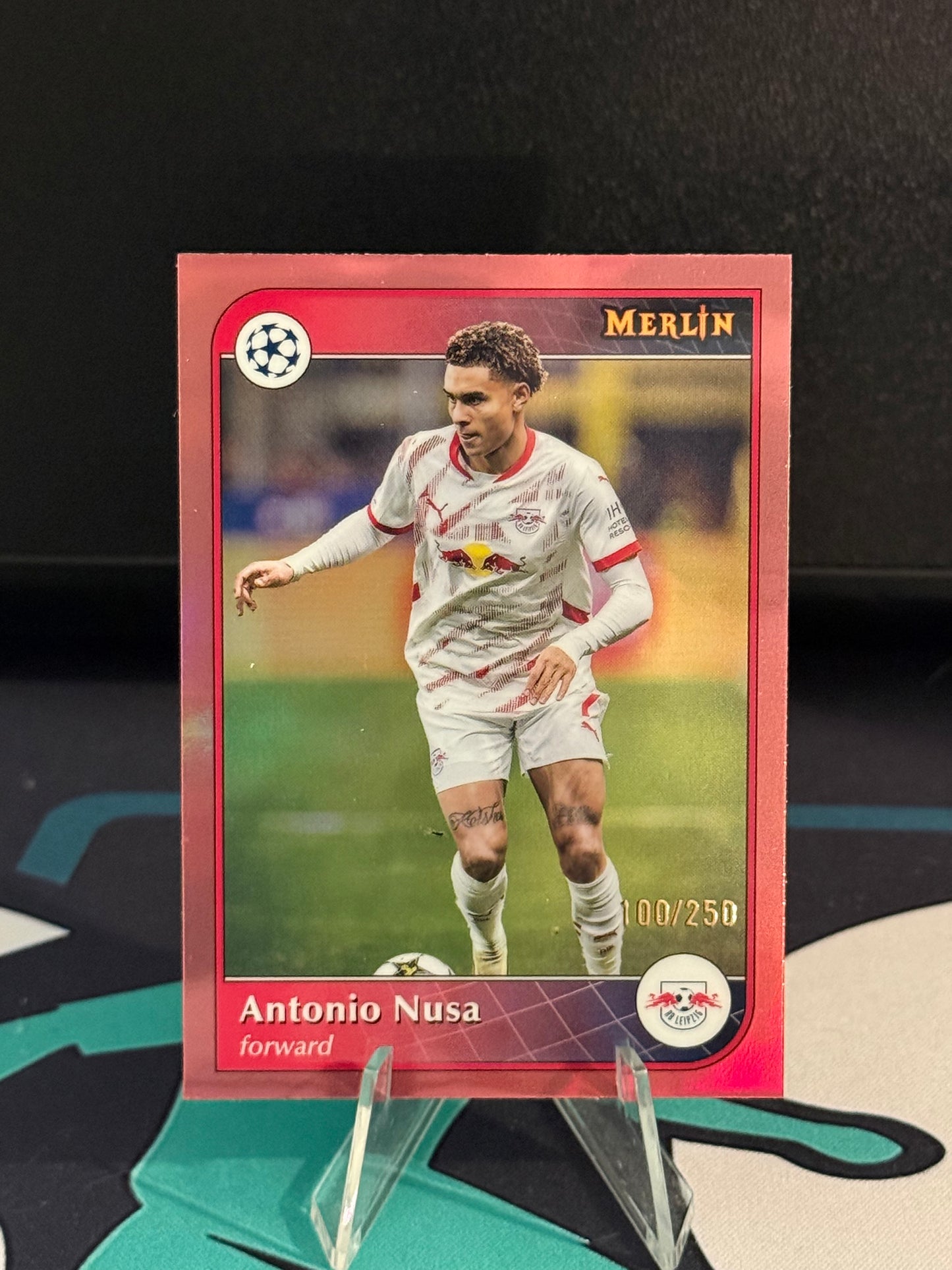 2024/2025 Topps Merlin UCC Antonio Nusa Rose Gold Parallel /250
