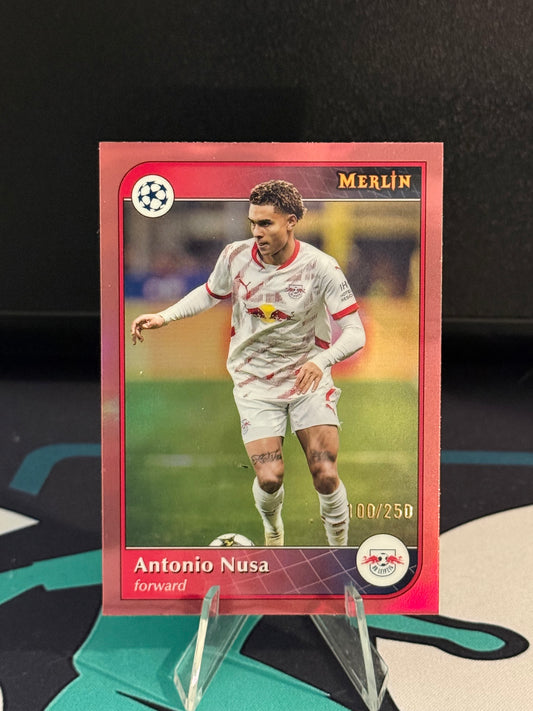 2024/2025 Topps Merlin UCC Antonio Nusa Rose Gold Parallel /250
