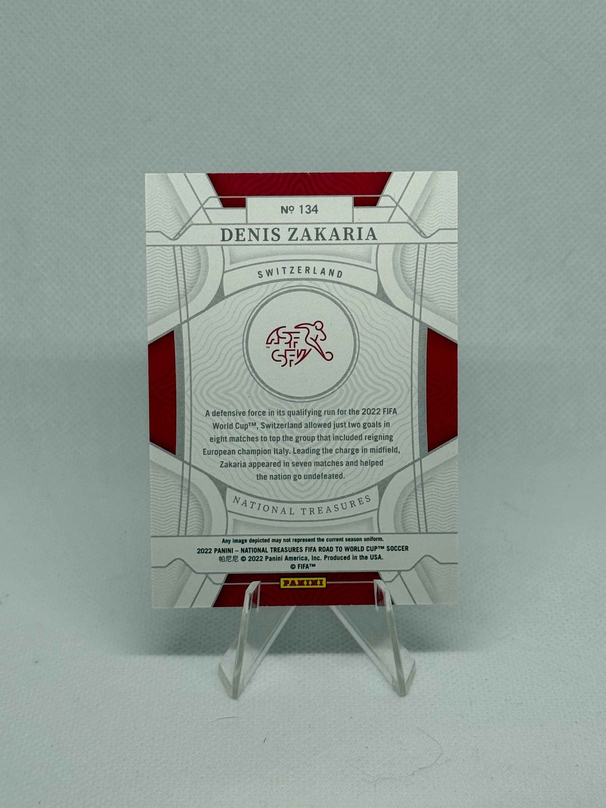 2022 Panini National Treasures Road to World Cup Qatar Denis Zakaria Silver Parallel /99