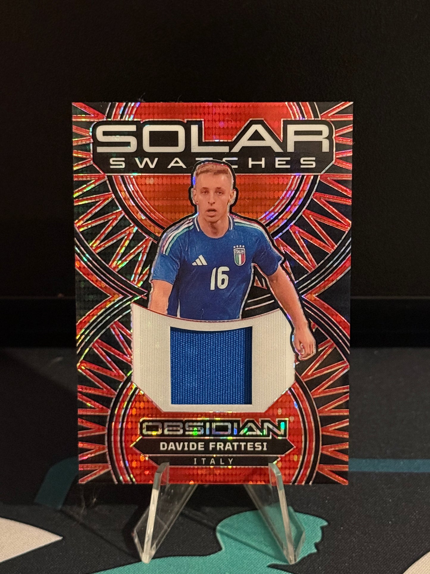2024/2025 Panini Obsidian Davide Frattesi Patch Electric Etch Red Flood Parallel /35