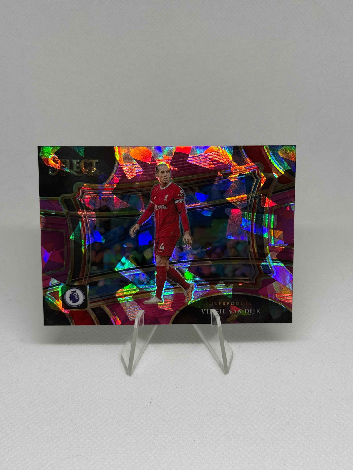 2023/2024 Panini Select Premier League Virgil Van Dijk Pink Ice Parallel