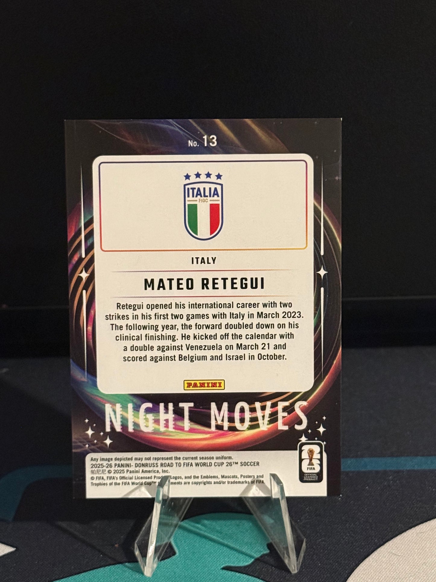 2025/2026 Panini Donruss Road to FIFA World Cup Mateo Retegui Night Moves Case Hit