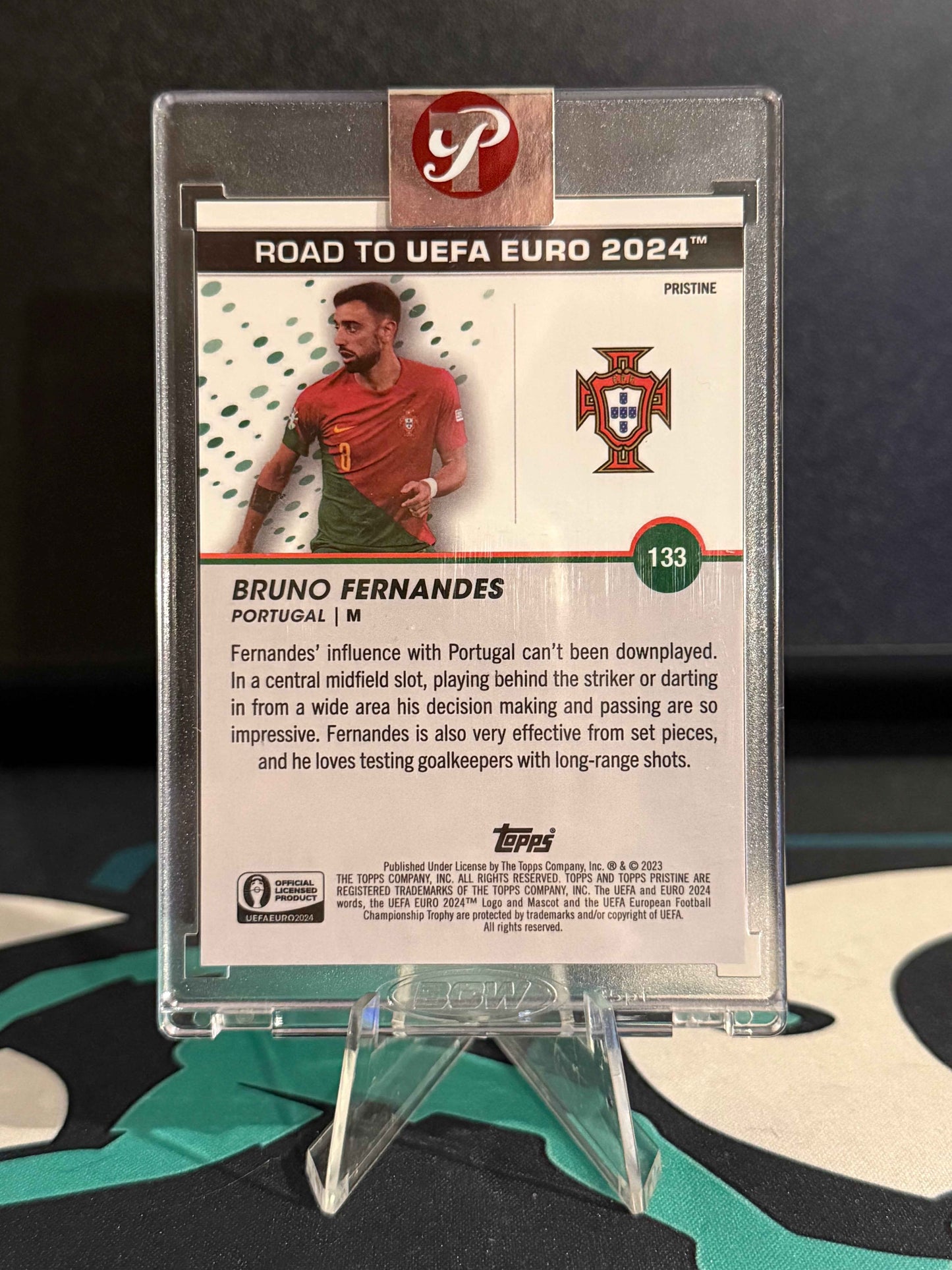 2024 Topps Pristine Road to EURO Bruno Fernandes Pink Parallel /15