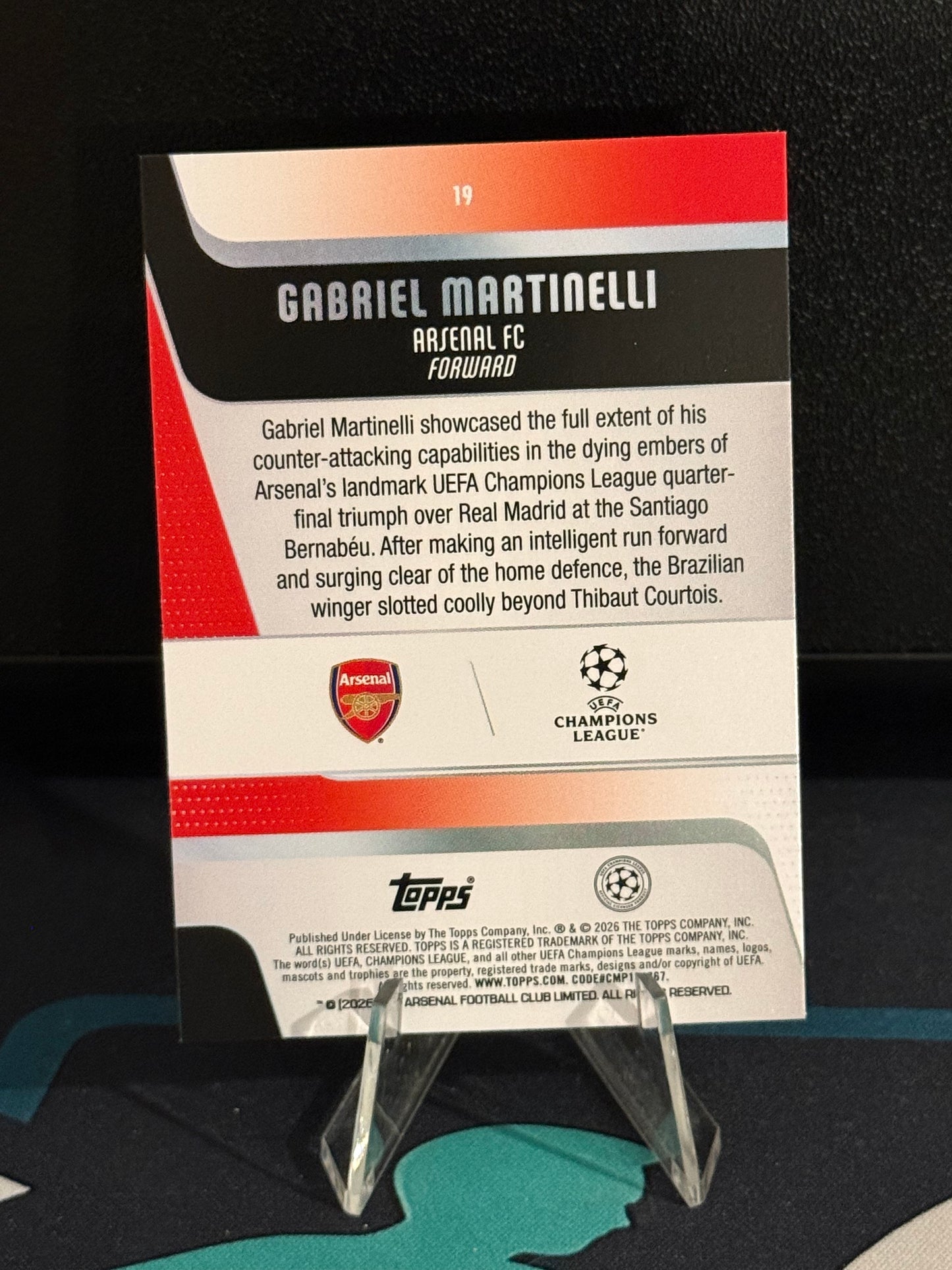 2025/2026 Topps Flagship UCC Gabriel Martinelli Green Parallel /99