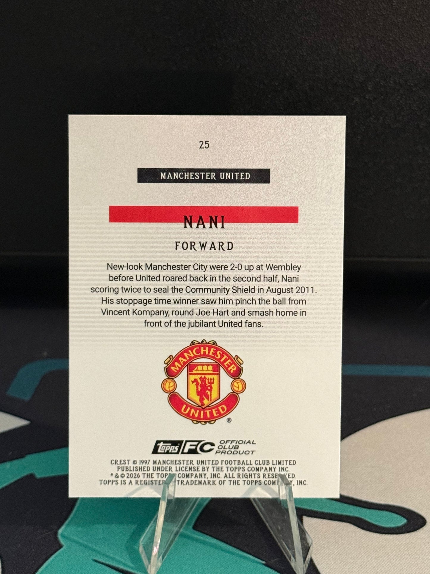 2025/2026 Topps Manchester United Team Set Nani Bona Fide Baller Static Parallel