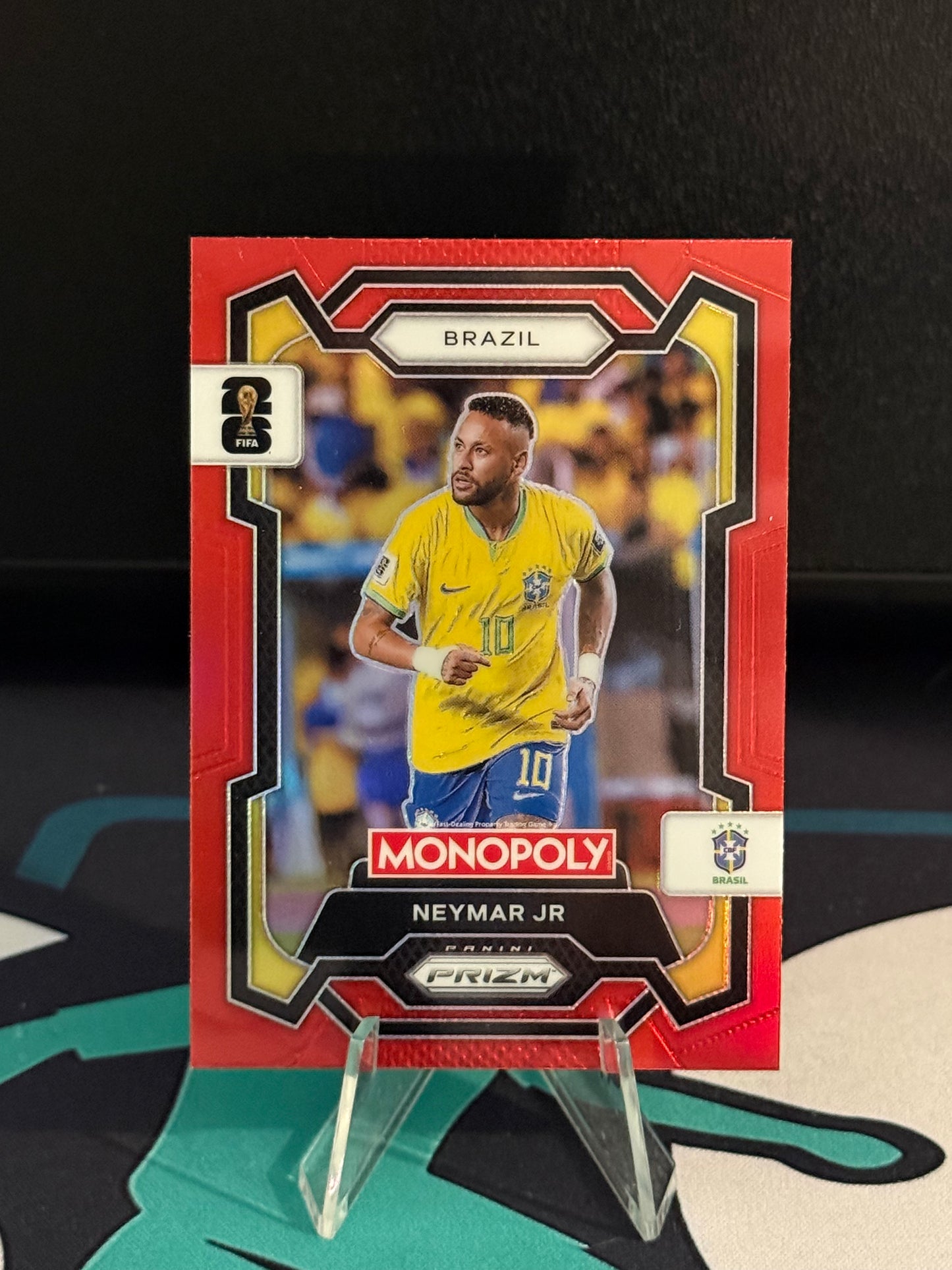 2026 Panini Monopoly Prizm FIFA World Cup Neymar Red Parallel