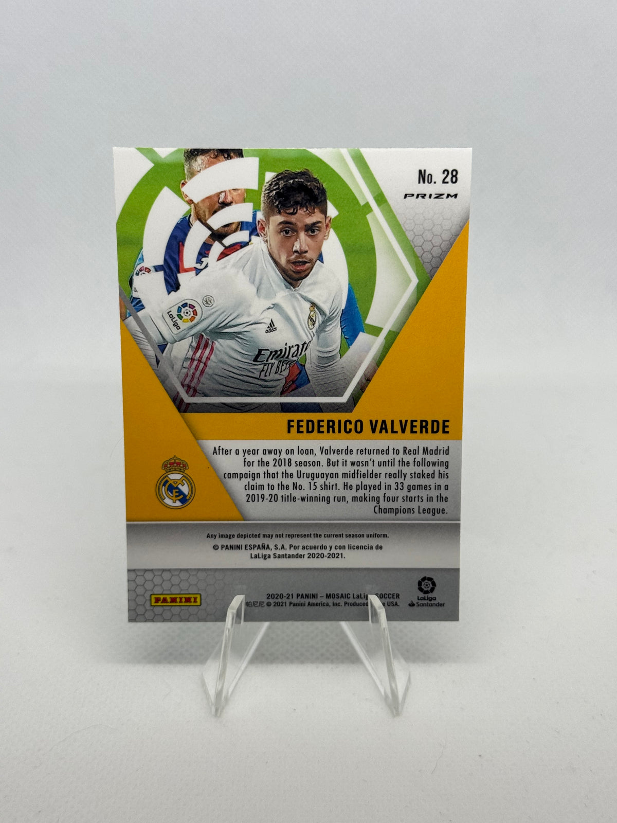 2020/2021 Panini Mosaic La Liga Federico Valverde RC Green Mosaic Parallel